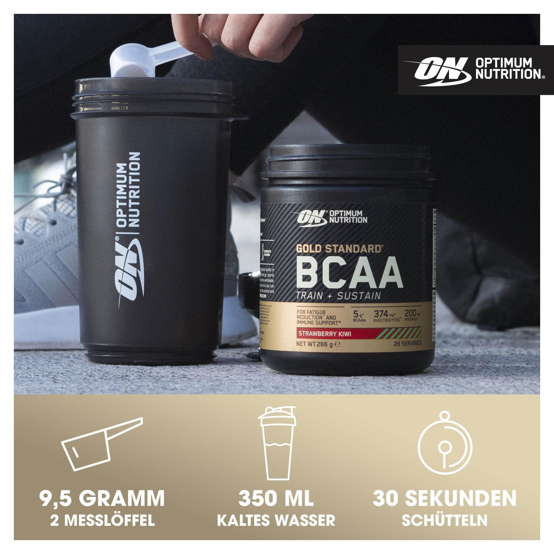 Optimum Nutrition Gold Standard BCAA Pulver, Geschmack Raspberry and Pomegranate, 266g – Bild 4