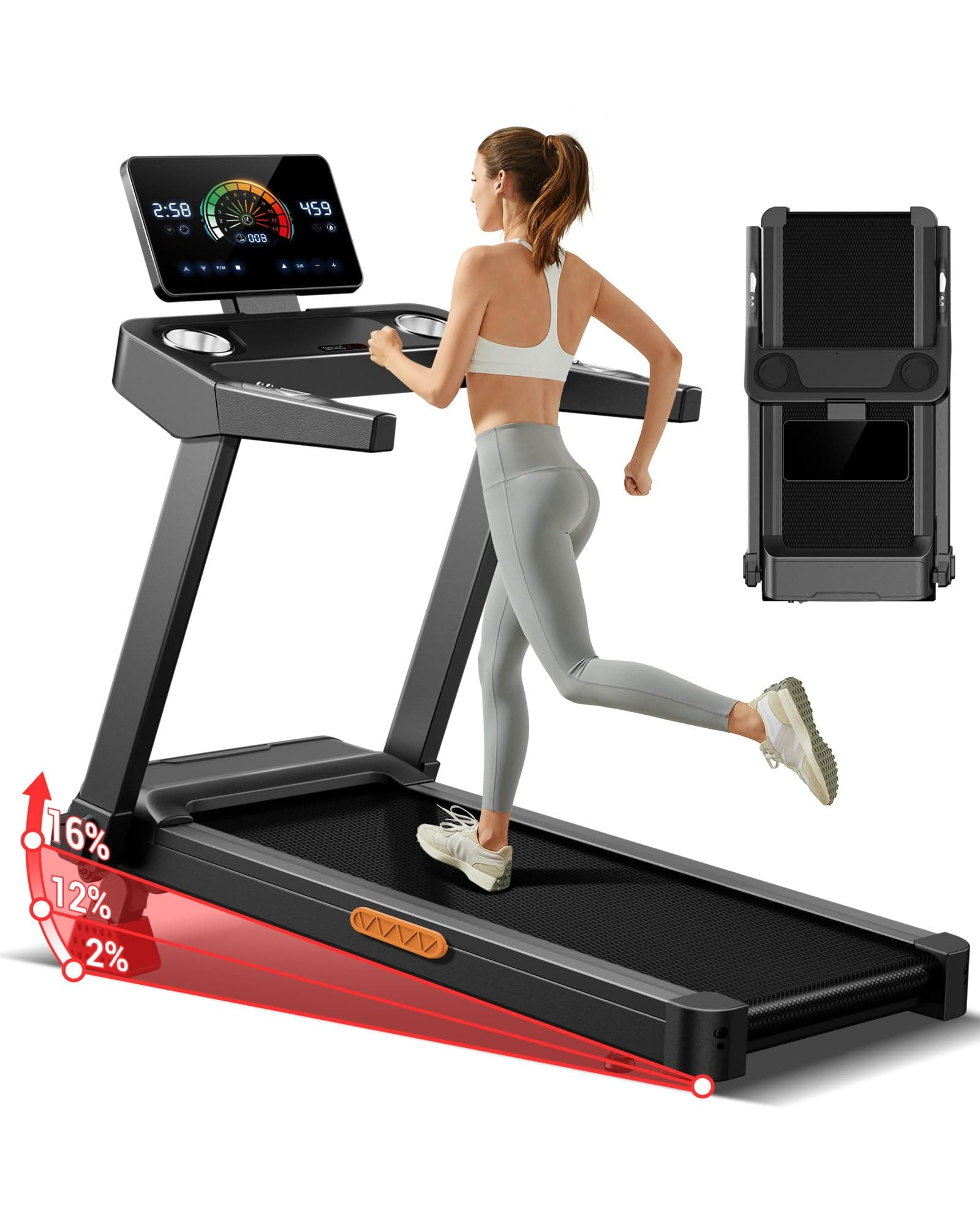CURSOR FITNESS CURSOR Laufband für Zuhause mit Steigung 16%