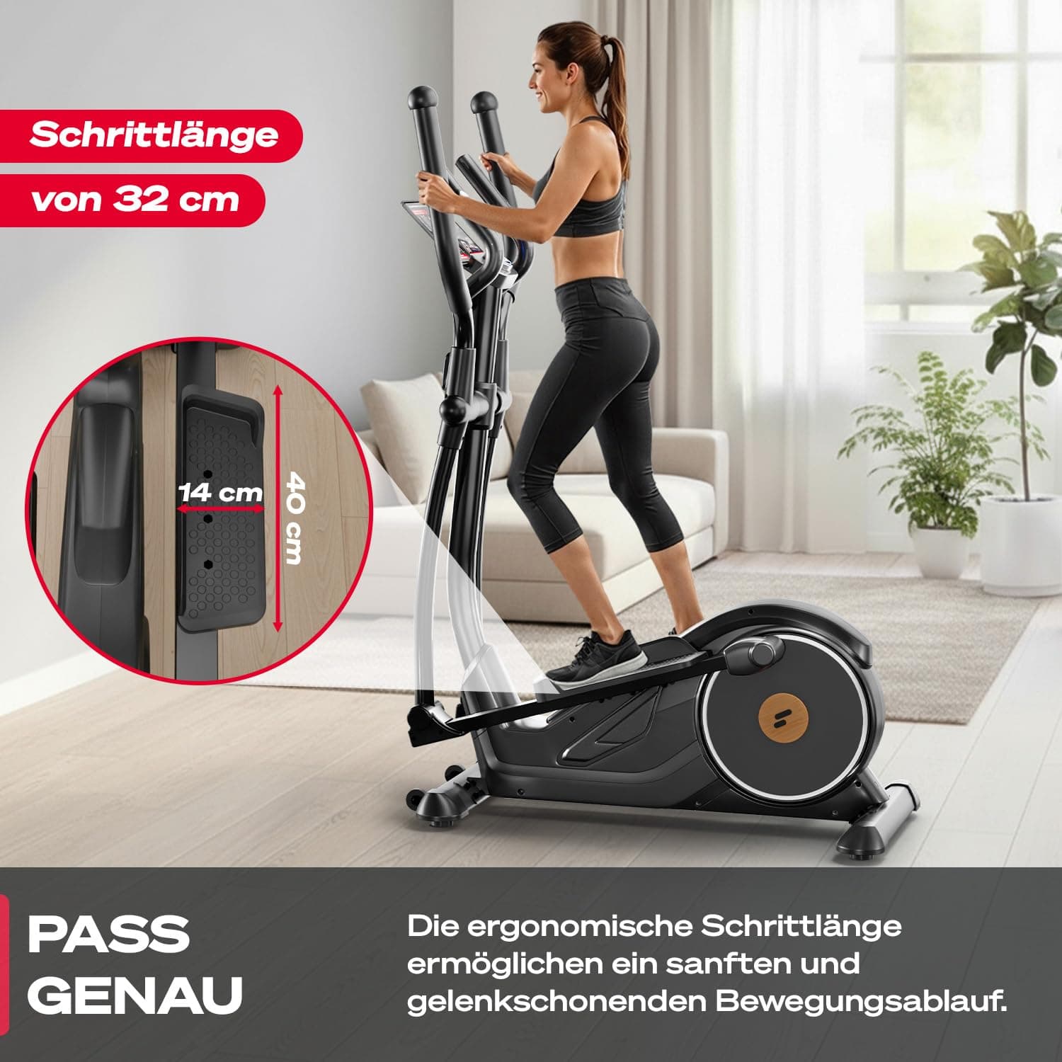 Sportstech CX625 Crosstrainer für Zuhause, Ellipsentrainer mit 32 Widerstandsstufen, 15 kg – Bild 4