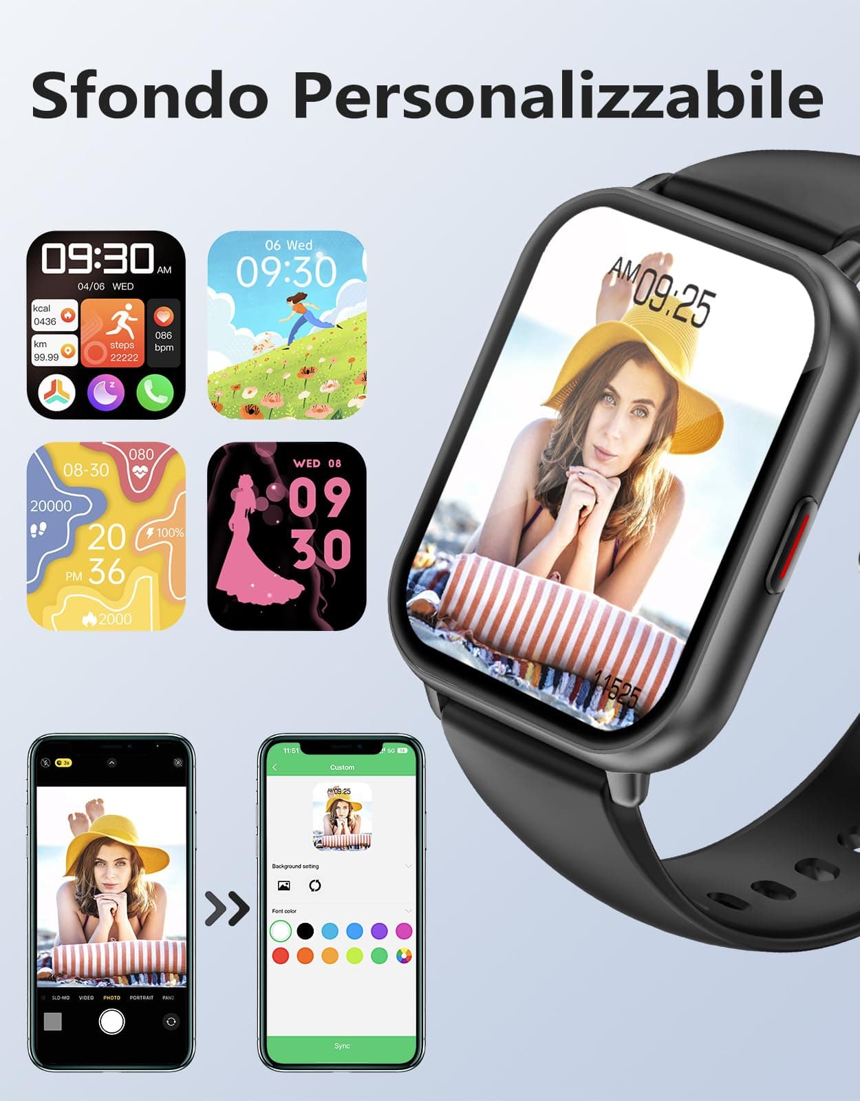 RUIMEN Montre Connectée Homme Femme avec Appel Bluetooth – Bild 4