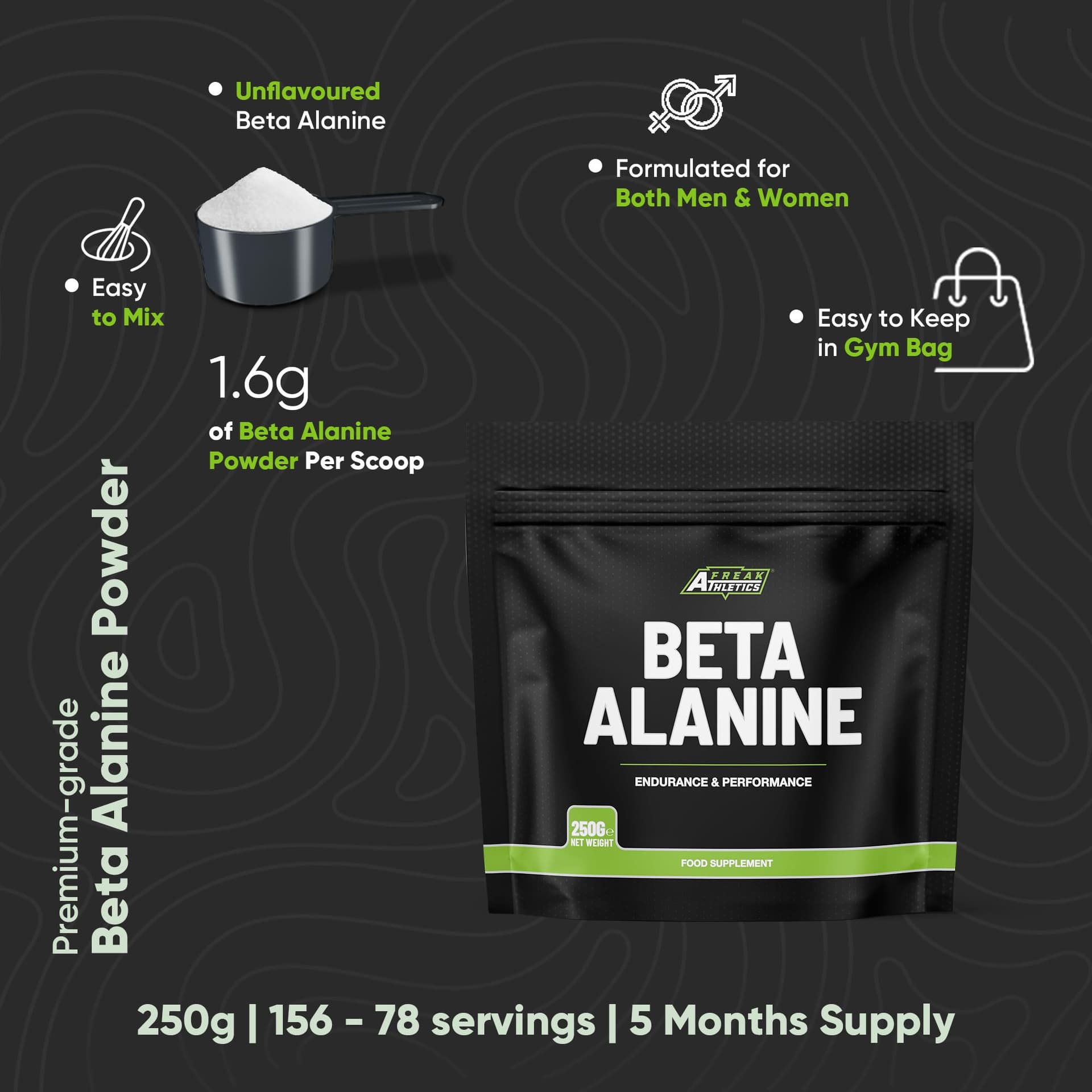 Freak Athletics Beta Alanine Powder 250g – Bild 3