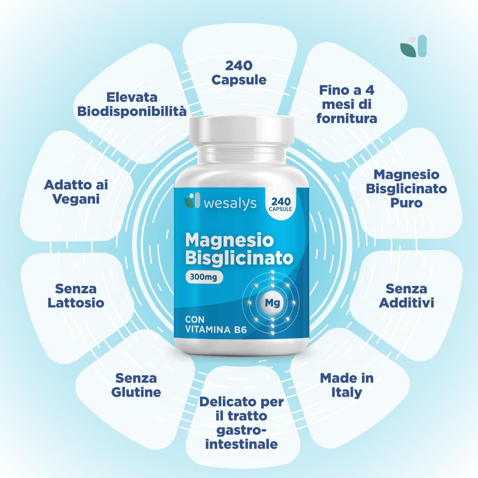 WESALYS Magnesio Bisglicinato 240 Capsule (fino a 4 mesi) I Forma – Bild 5