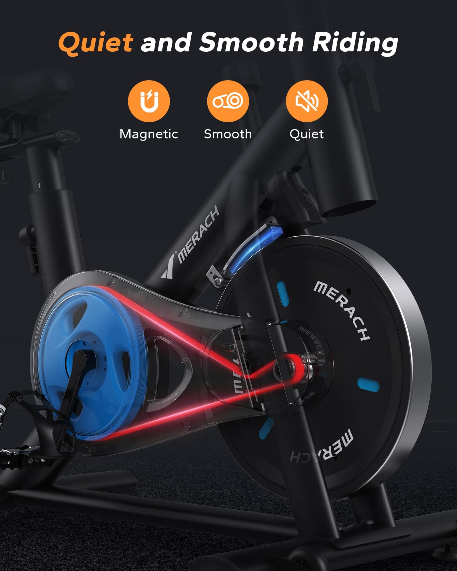 MERACH Heimtrainer Fahrrad mit Magnetischem Widerstand – Bild 5