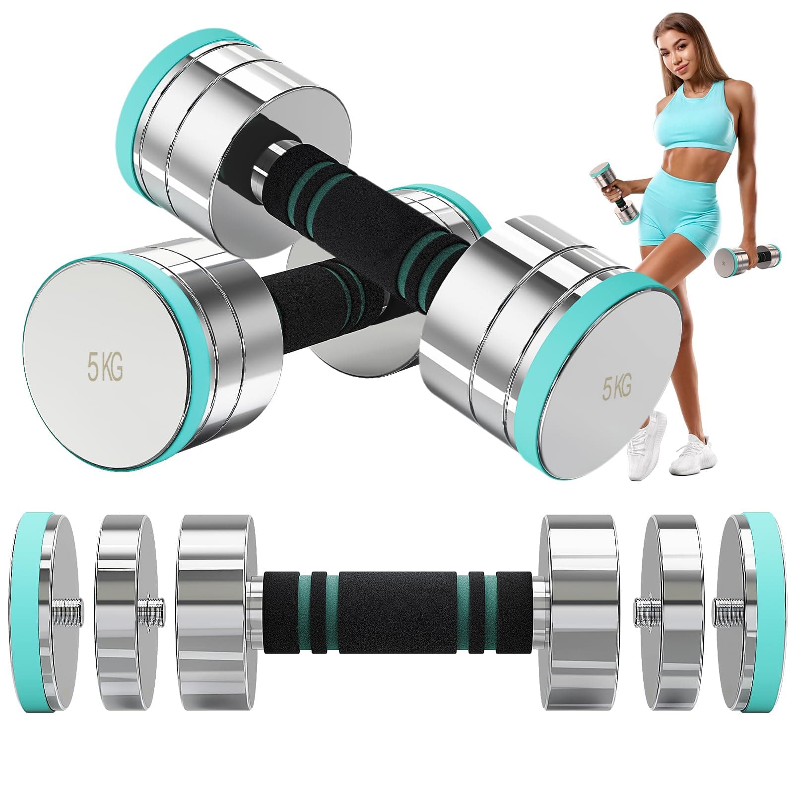 Dripex Dripex Steel Adjustable Dumbbells Set 2.5kg