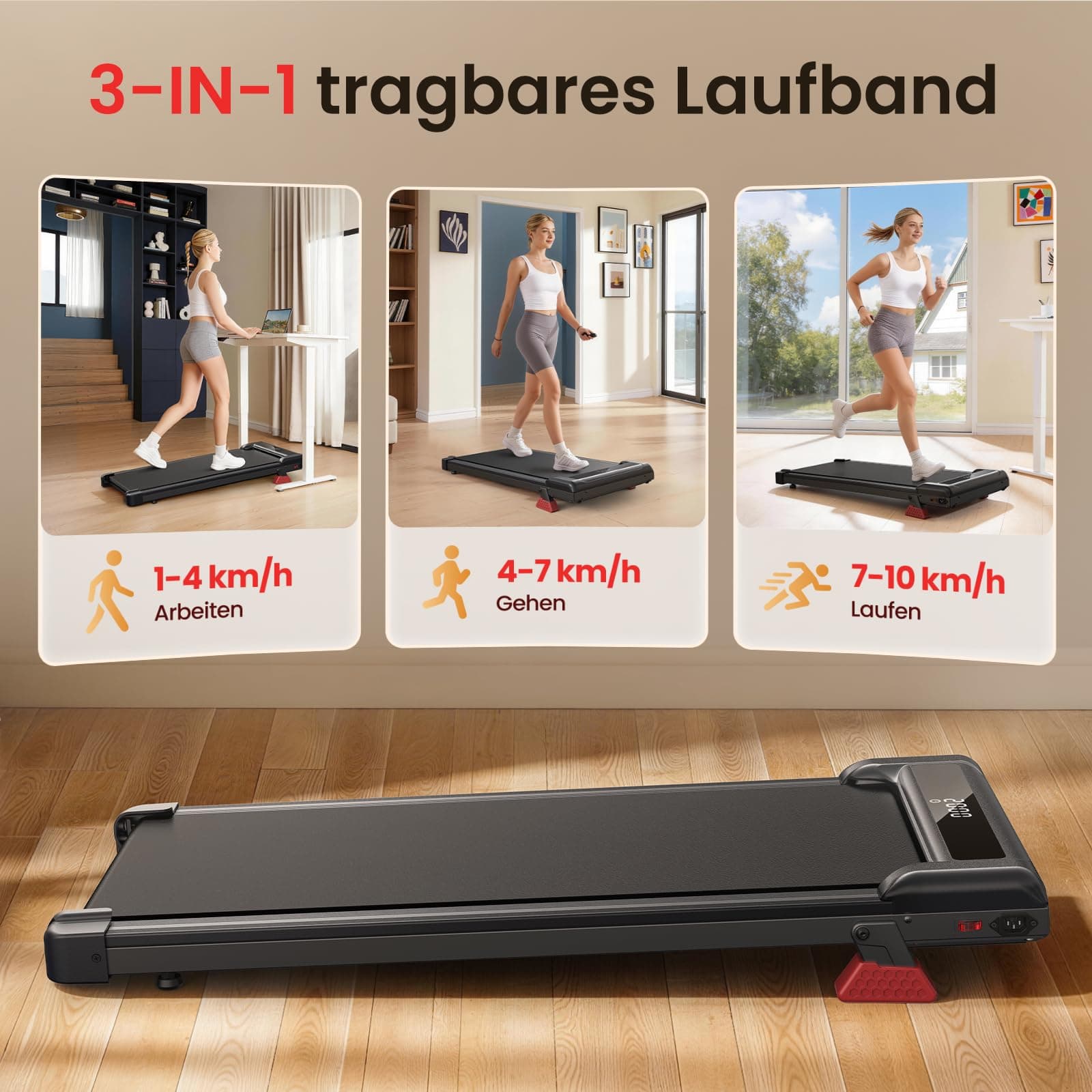 HOMEFITNESSCODE Walking Pad Laufband mit Neigung – Bild 5