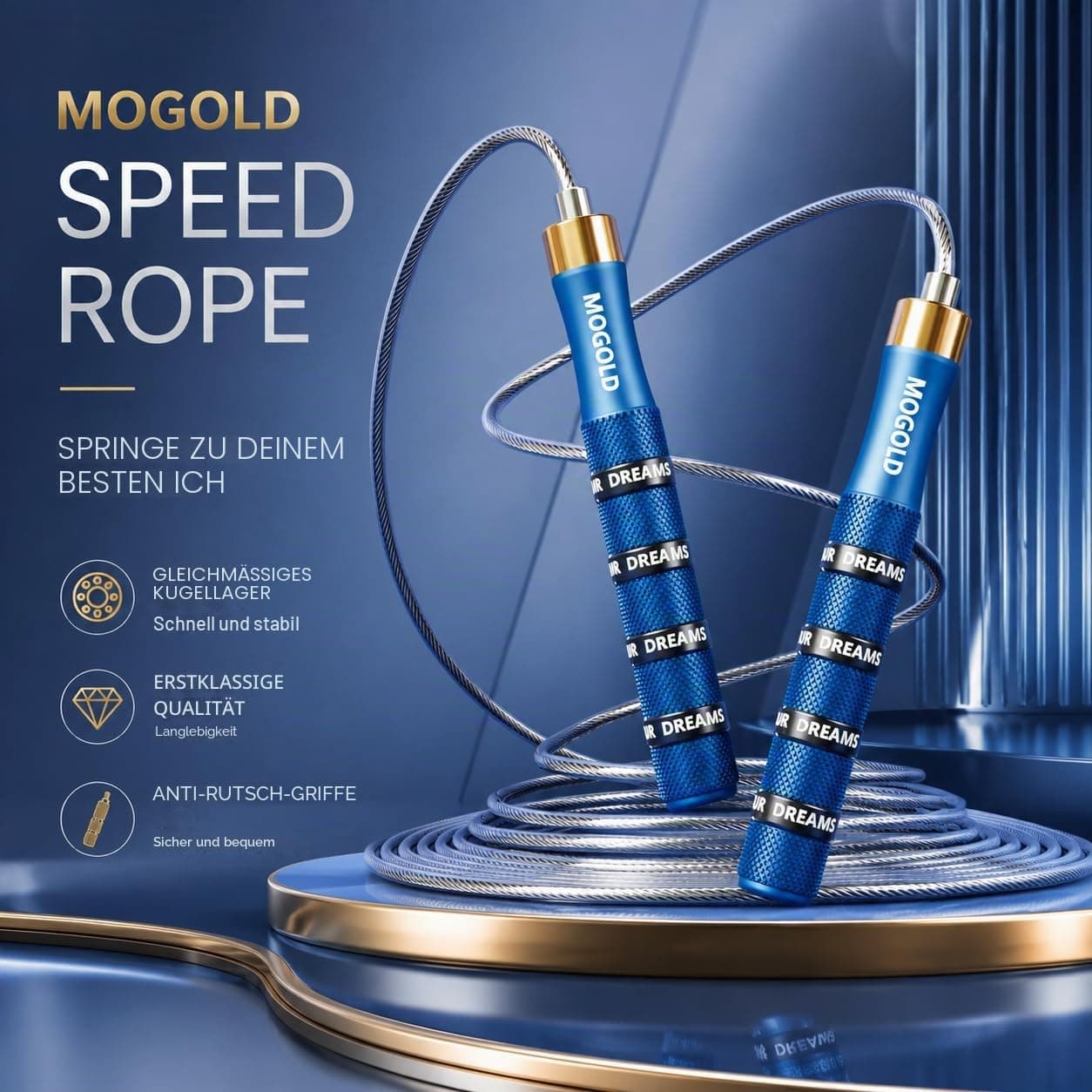 MOGOLD Profi Springseil für Boxen Sport Erwachsene Fitness – Bild 7