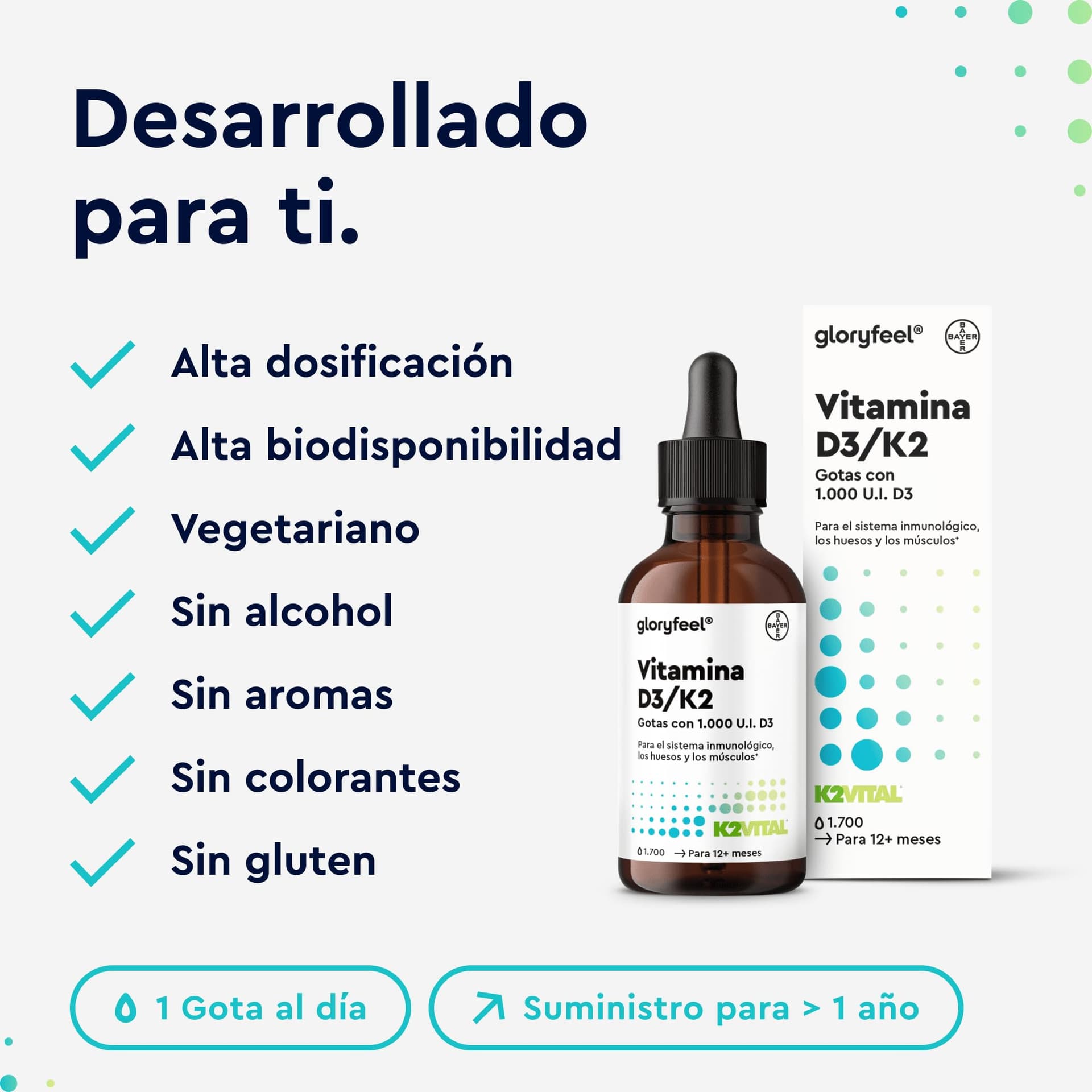 Gloryfeel Vitamina D3 K2 50ml – Bild 5
