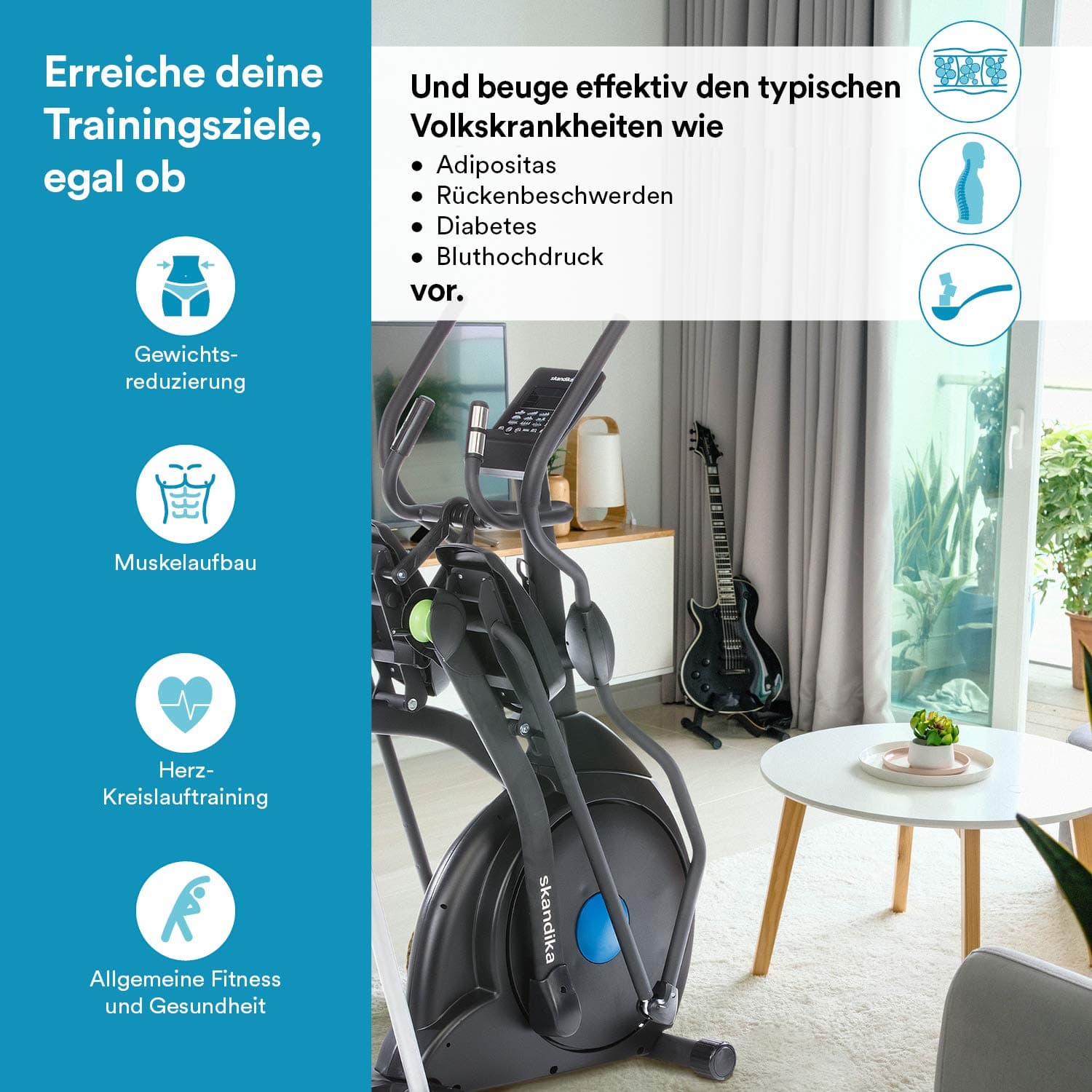 Skandika Crosstrainer CardioCross Carbon Champ Ellipsentrainer mit 24,5kg – Bild 6
