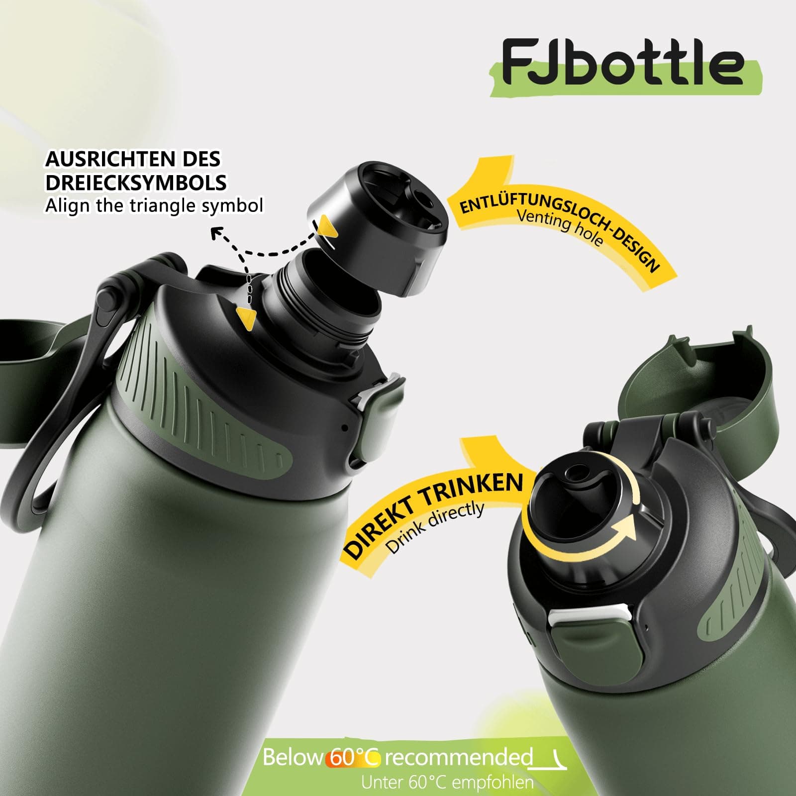 Fjbottle Edelstahl Trinkflasche mit Magnetgriff als – Bild 2