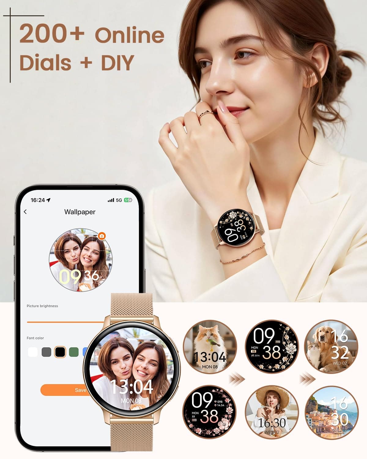 Oliimptek Smartwatch Damen Rund – Bild 6