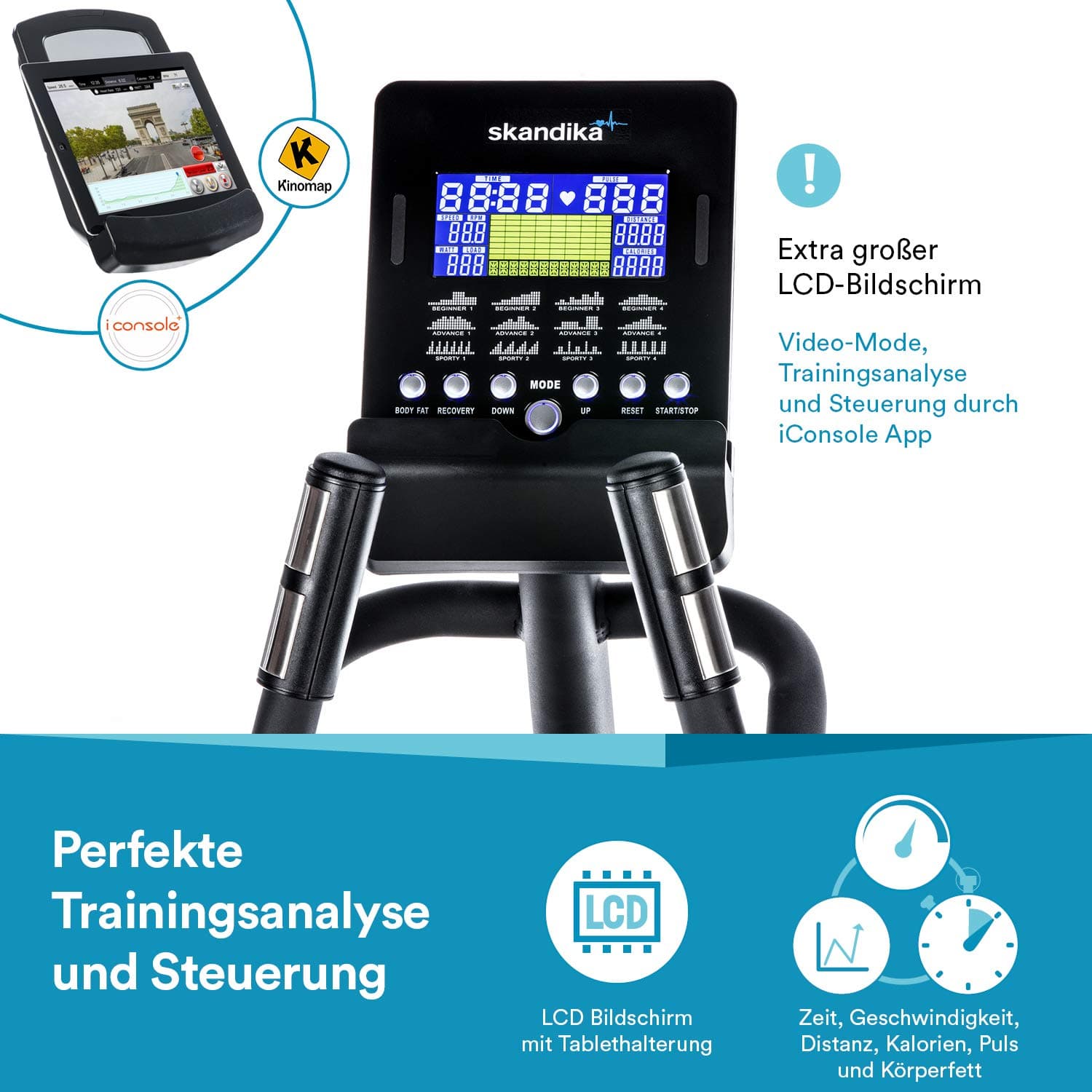 Skandika Crosstrainer CardioCross Carbon Champ Ellipsentrainer mit 24,5kg – Bild 5