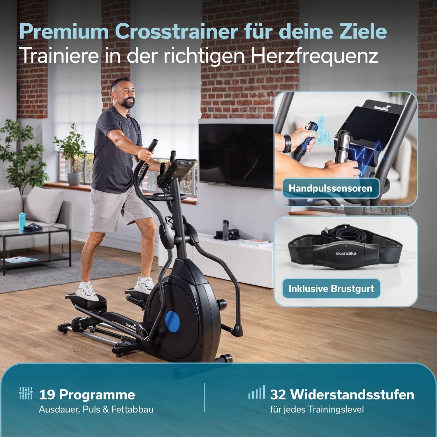 Skandika Crosstrainer für Zuhause Carbon Champ – Bild 5
