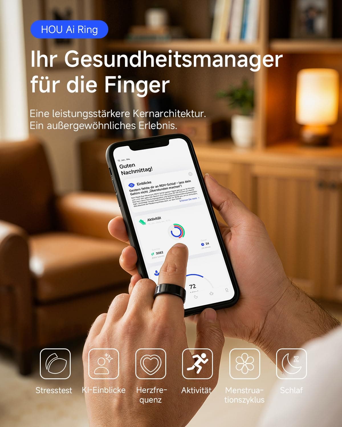 Smart Ring HOU AI Smart Ring Ohne Abo für Damen & Herren – Bild 4