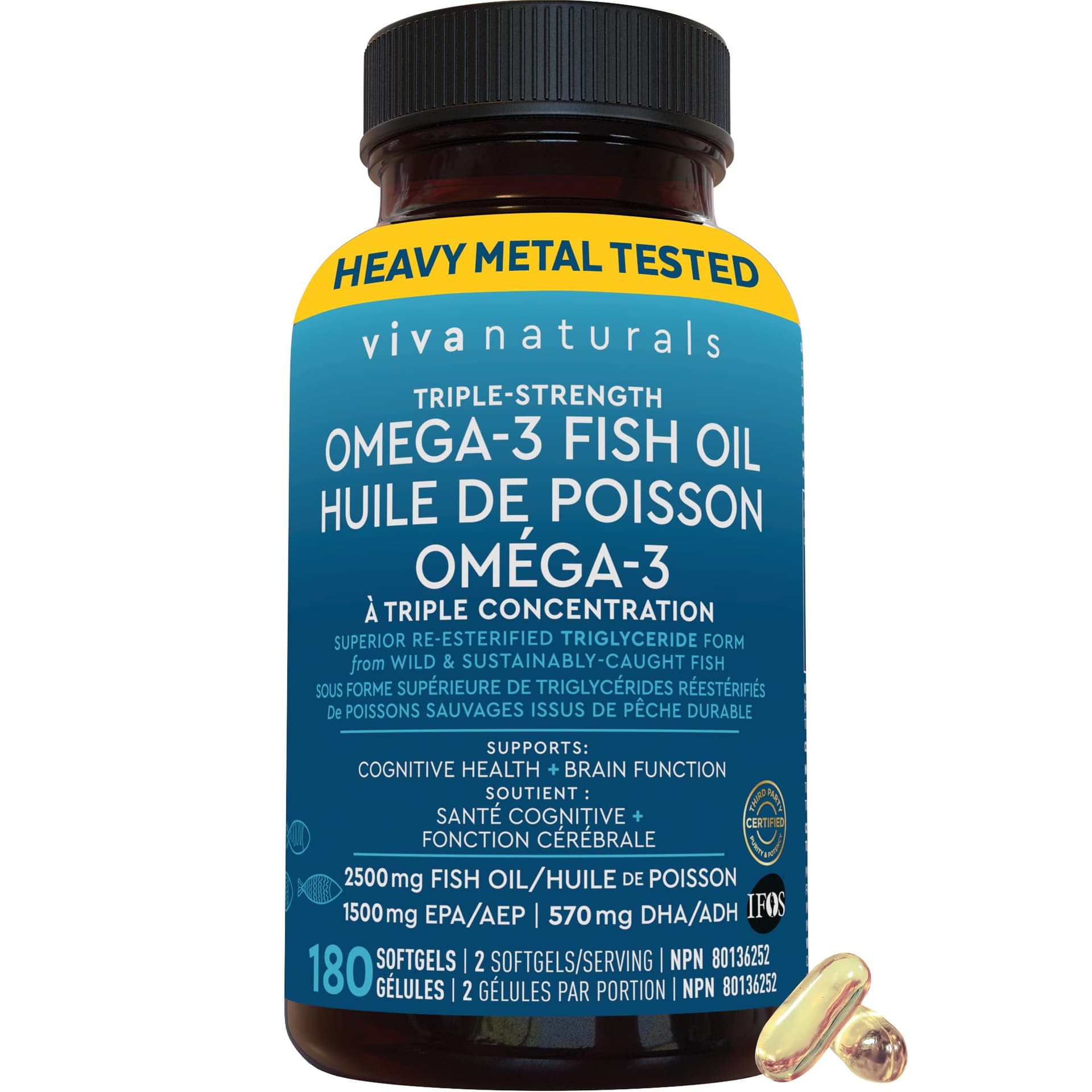 Viva Naturals Fish Oil Omega 3 Supplements – 2500 mg