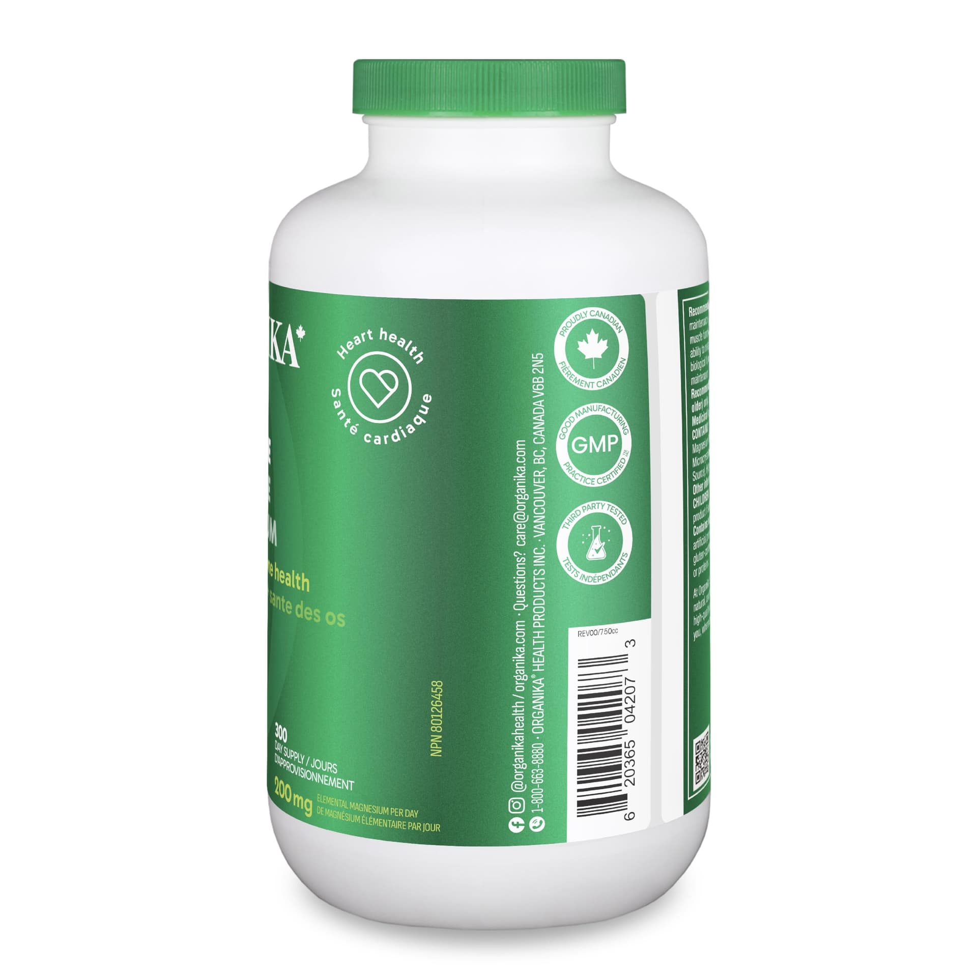 Organika Canadian-Made Magnesium Bisglycinate - 200mg – Bild 5