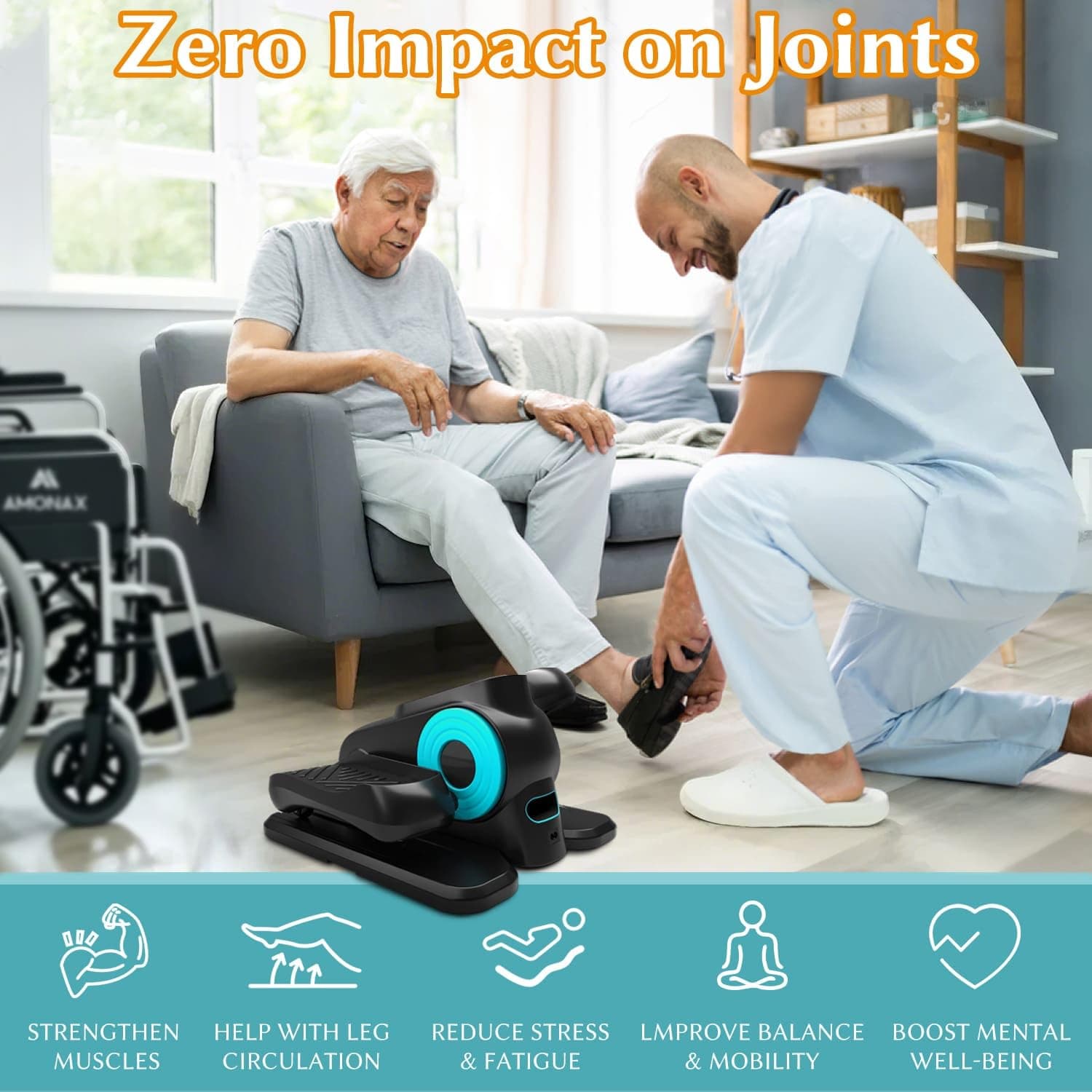 Amonax Elektrischer Mini Ellipsentrainer für Zuhause und – Bild 7