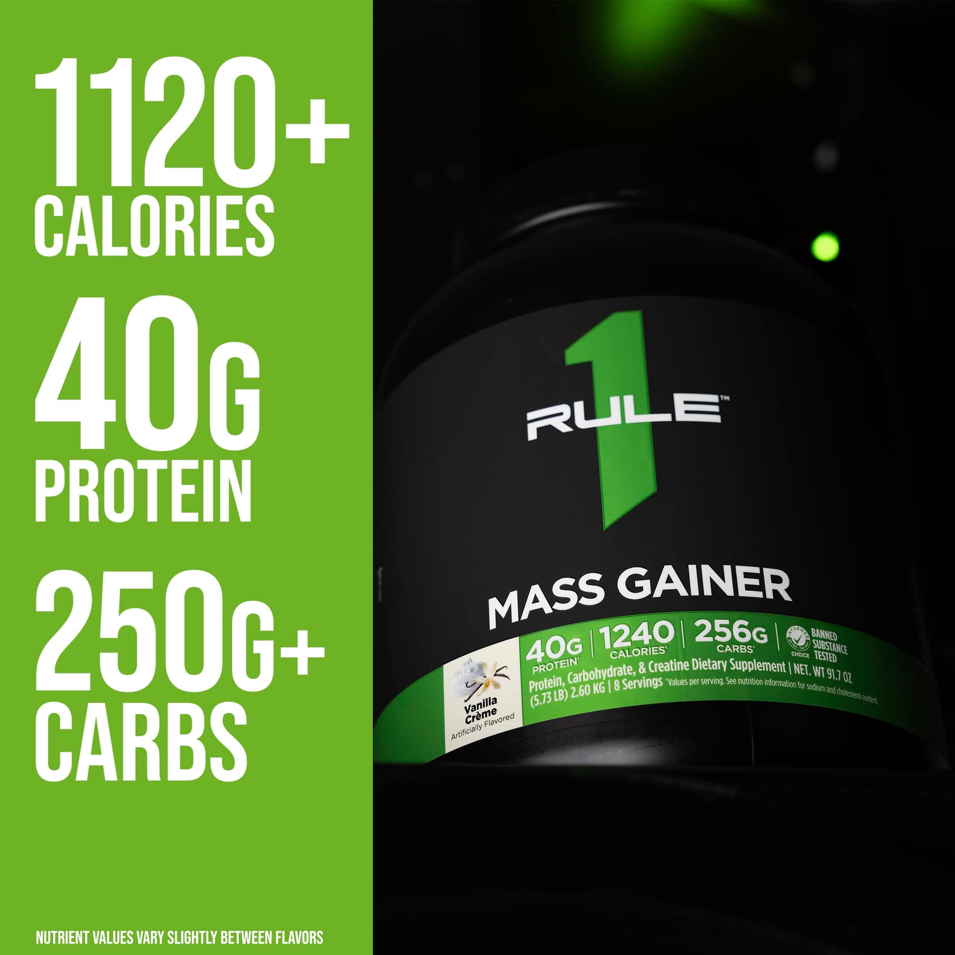 Rule 1 Proteins Mass Gainer - High-Calorie Weight Gain Formula with 1,220+ Calories, 250g – Bild 3
