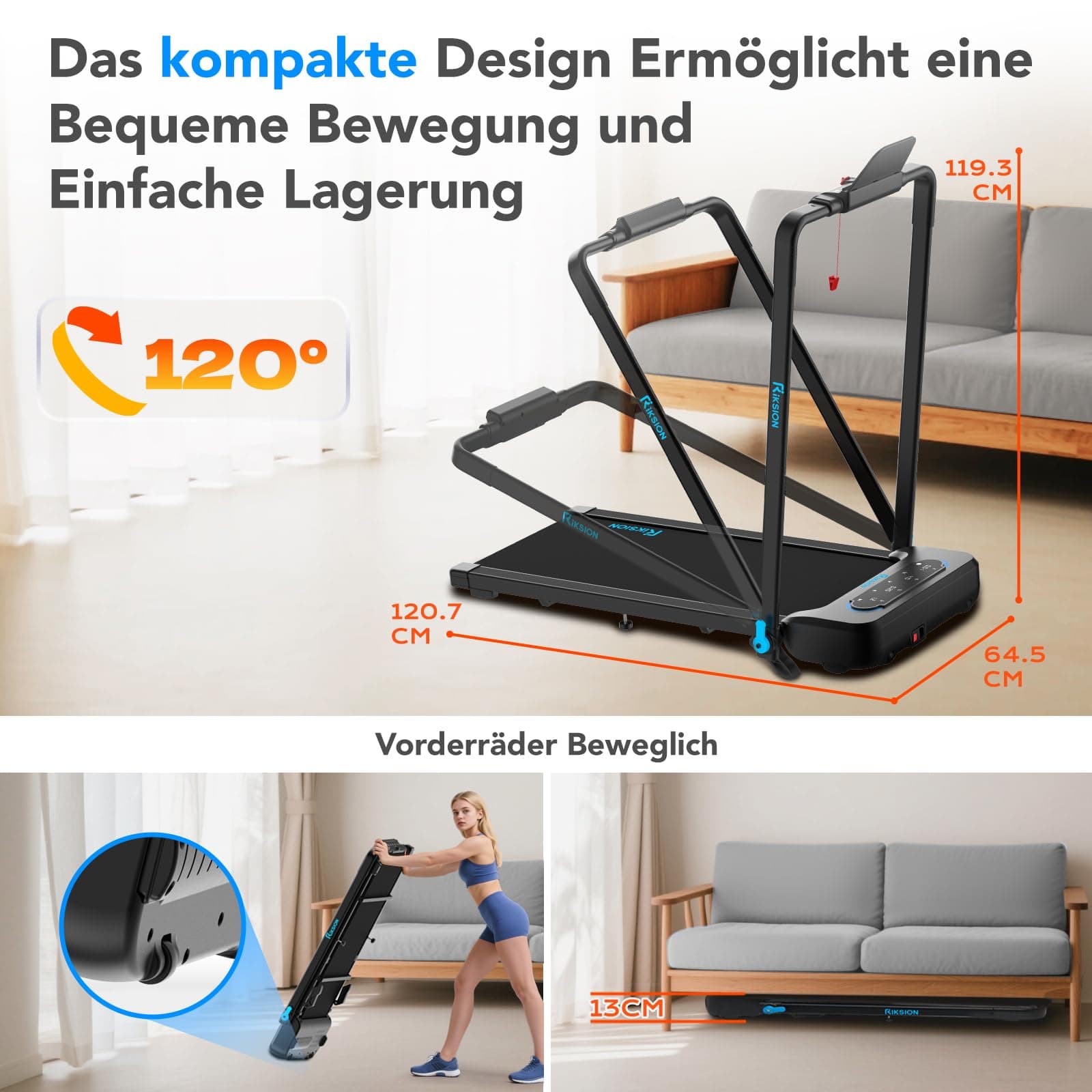 Riksion Laufband für Zuhause mit Neigung – Bild 4