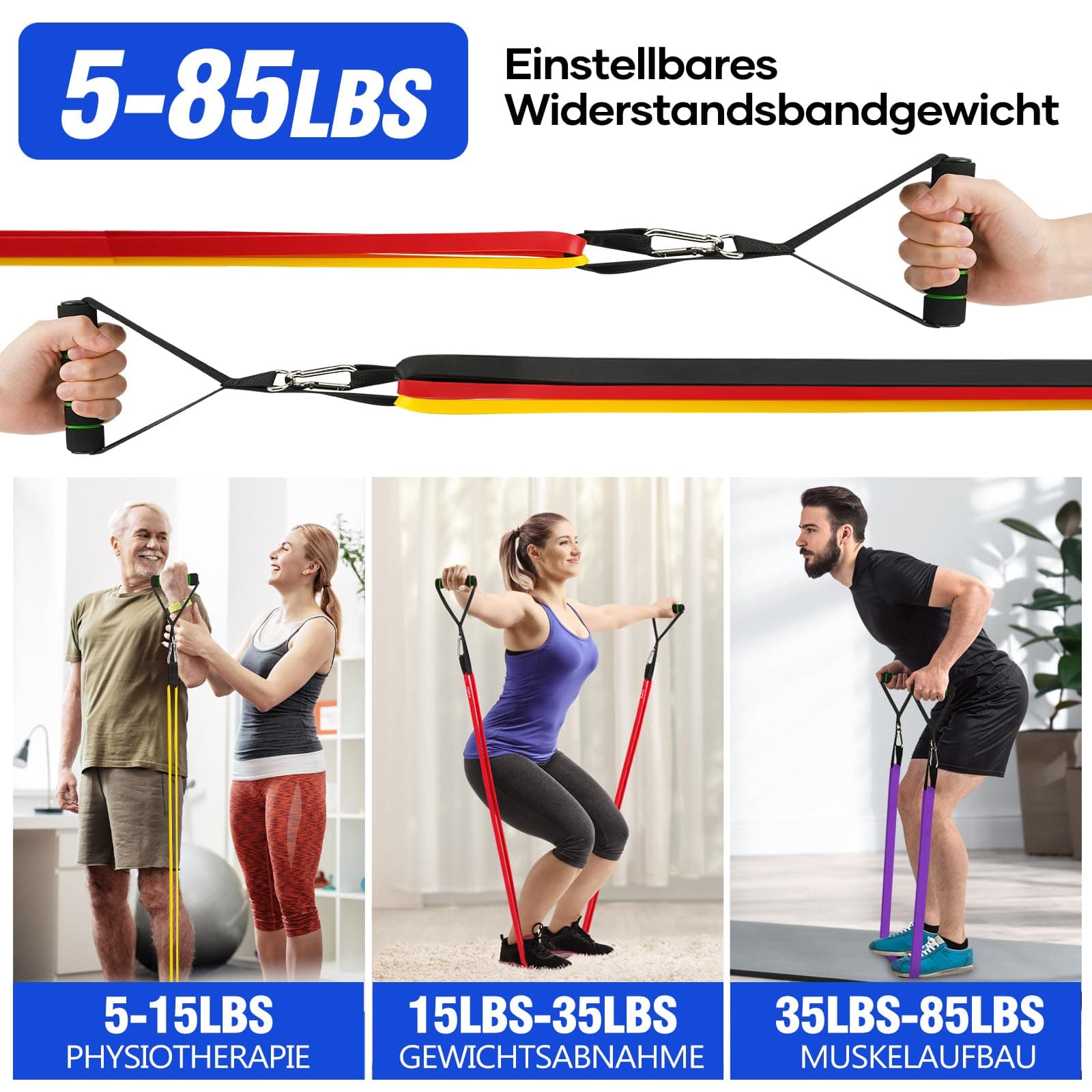 Fokky Fitnessbänder Resistance Bands Set mit 4 Stufen – Bild 3