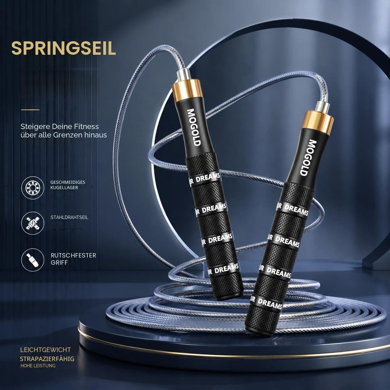 MOGOLD Profi Springseil für Boxen Sport Erwachsene Fitness – Bild 5