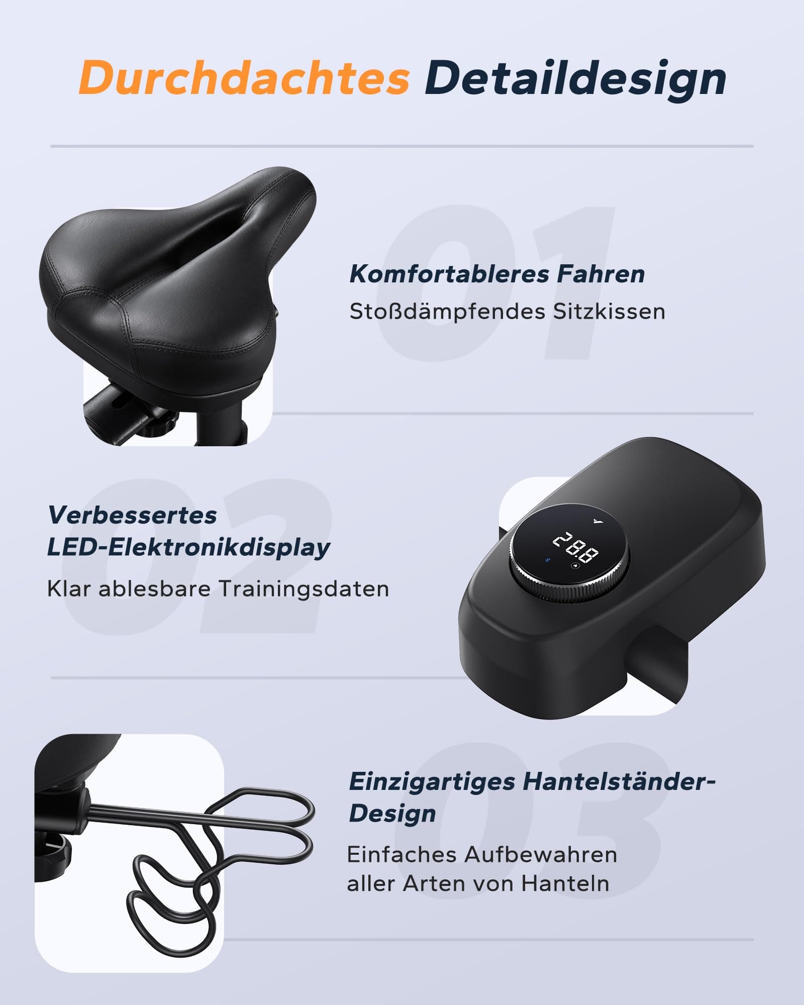 MERACH Heimtrainer Fahrrad mit Magnetischem Widerstand – Bild 8