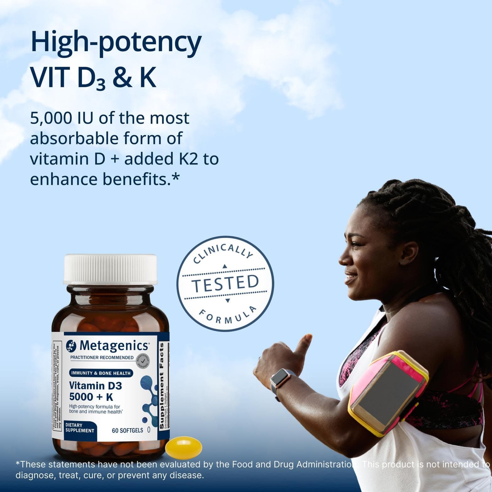 Metagenics Vitamin D3 and Vitamin K2 5,000 IU with MK-7 – Bild 3