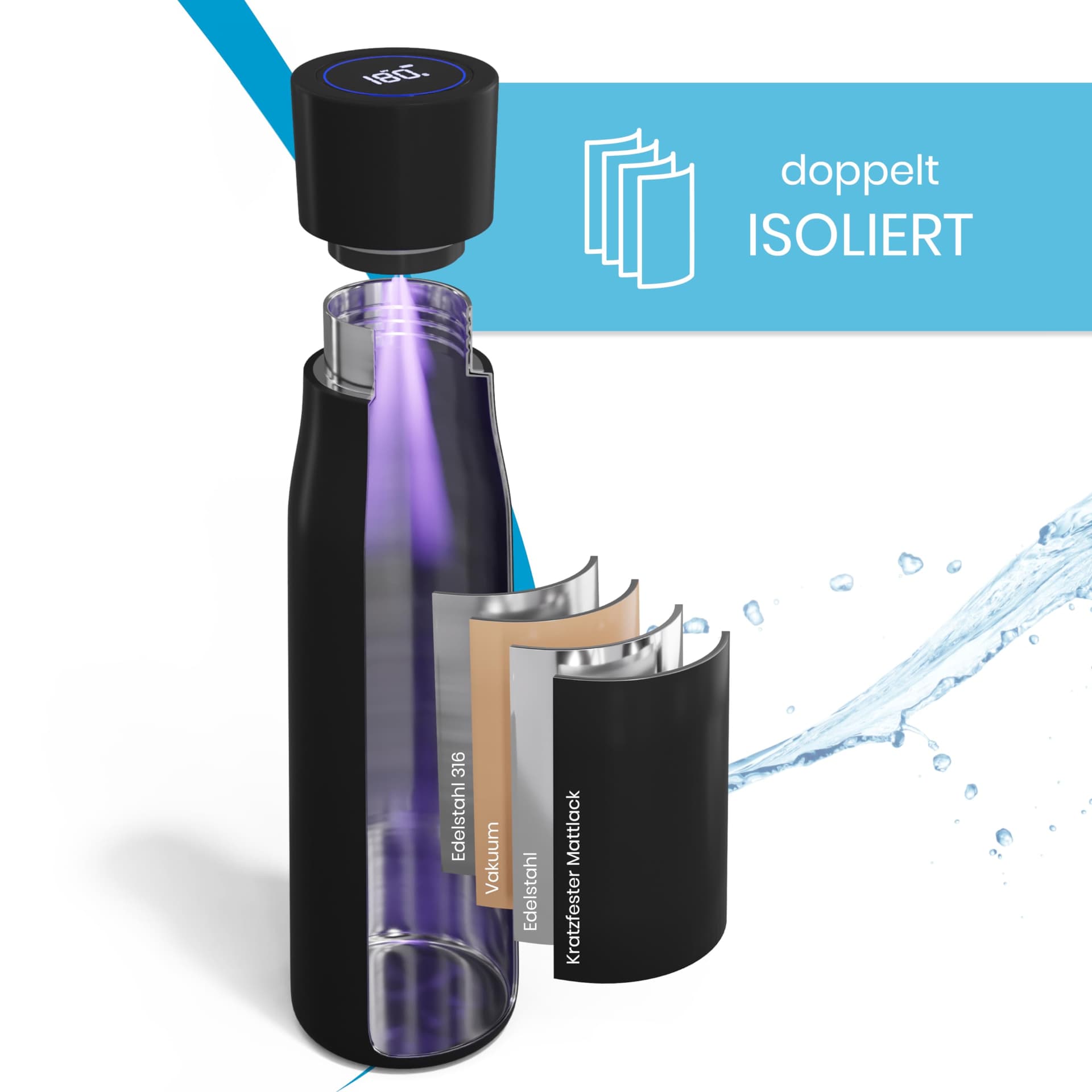 SMARDY blue DropUp smart Bottle 500ml – Bild 4