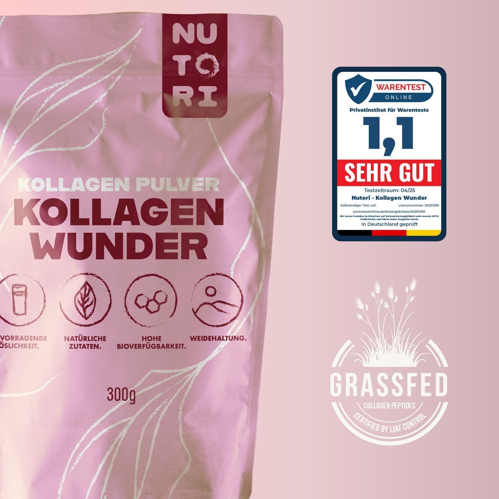 Nutori Kollagen Wunder - Kollagen Pulver 300 g – Bild 2