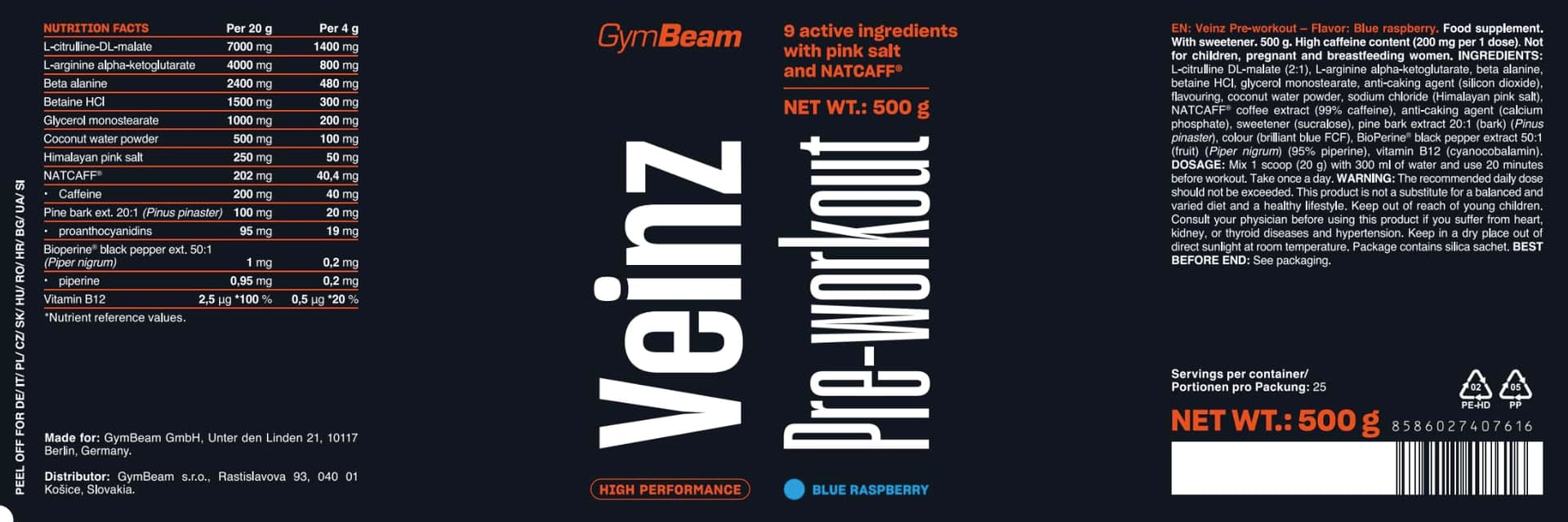 GymBeam Veinz Pre-Workout – Bild 2