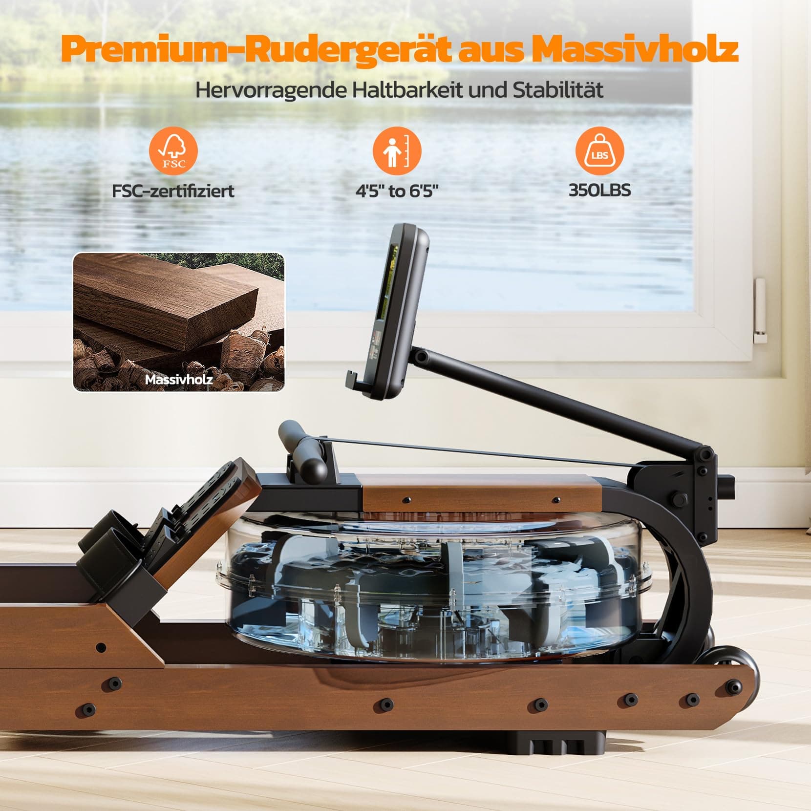 Dripex Rudergerät für Zuhause Wasserrudergerät Klappbar – Bild 3