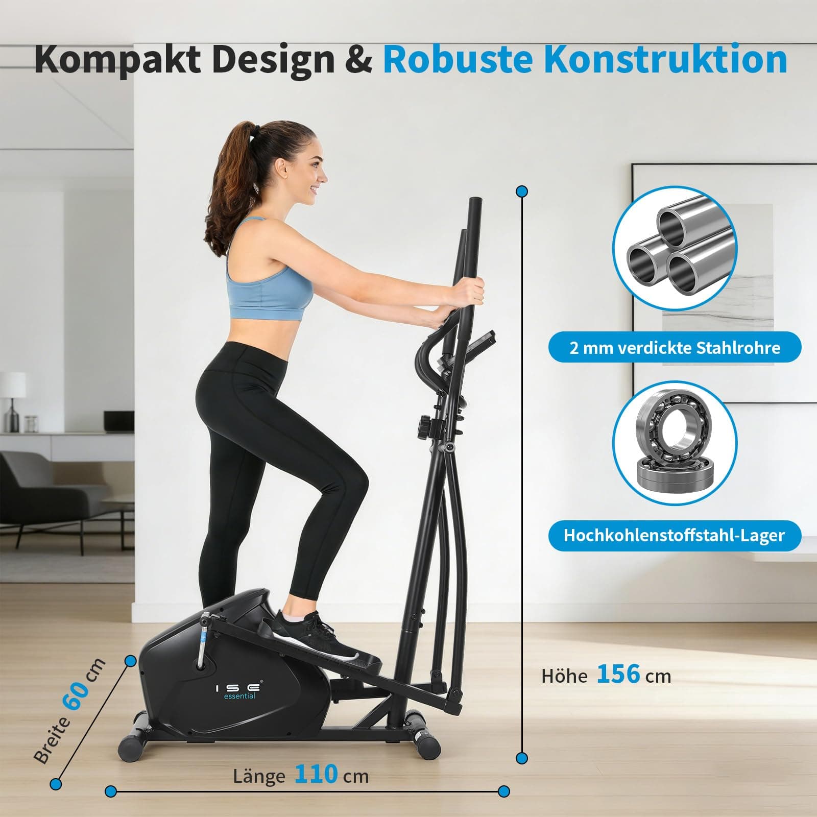ISE Crosstrainer mit 28 cm Schrittlänge Crosstrainers für – Bild 4