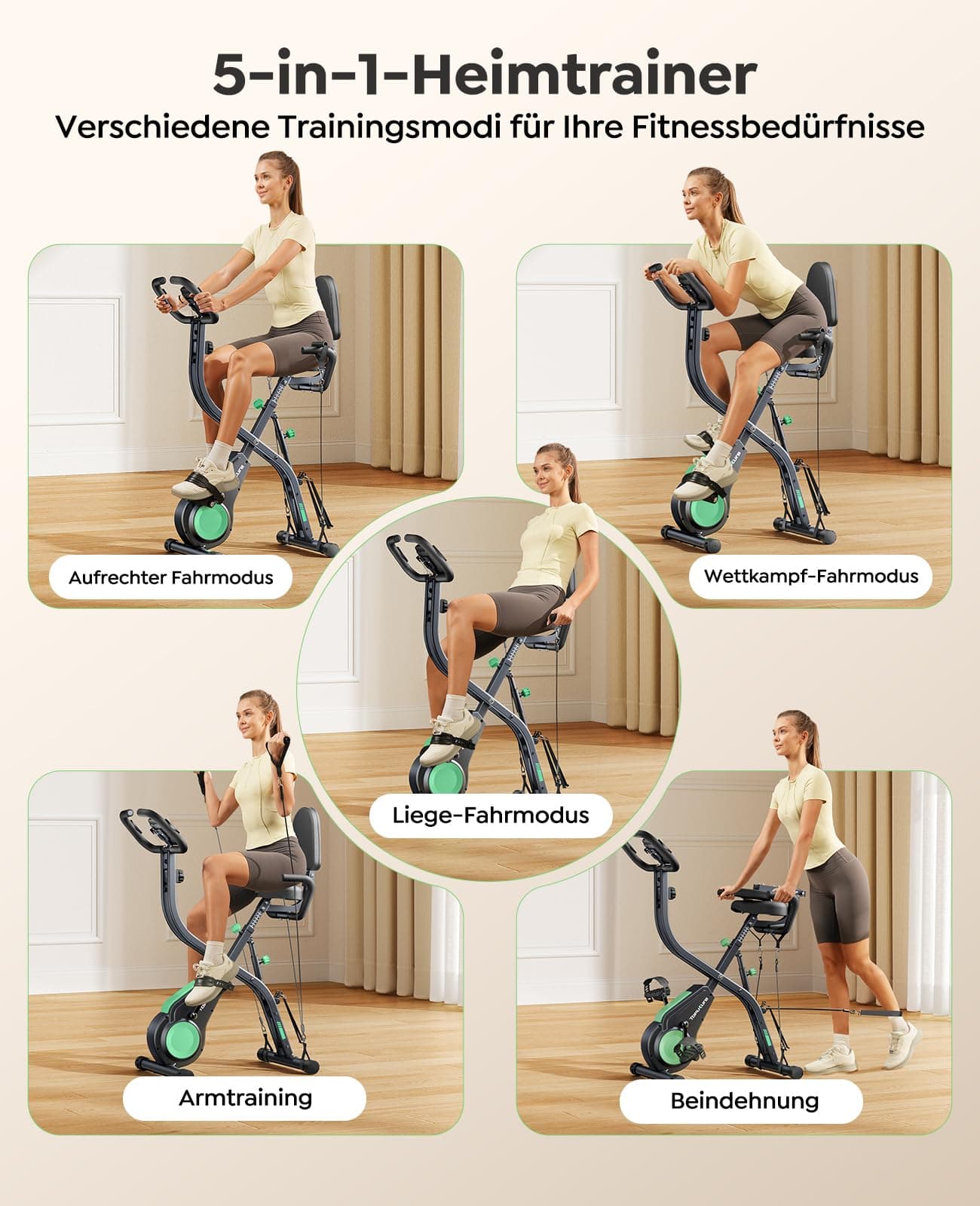 Toputure Neu Toputure Heimtrainer Fahrrad Klappbar mit App – Bild 2