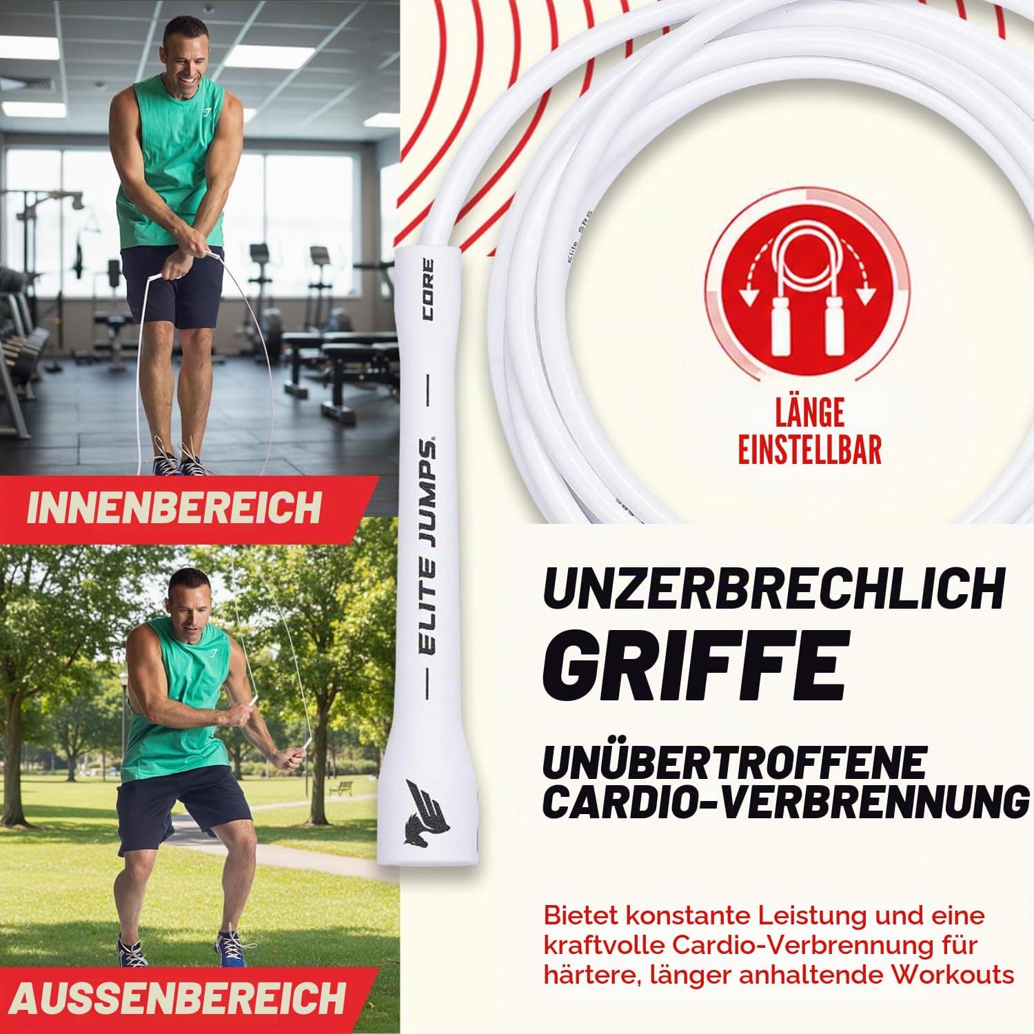 EliteSRS Elite Jumps Verstellbares Springseil für Erwachsene – Bild 6
