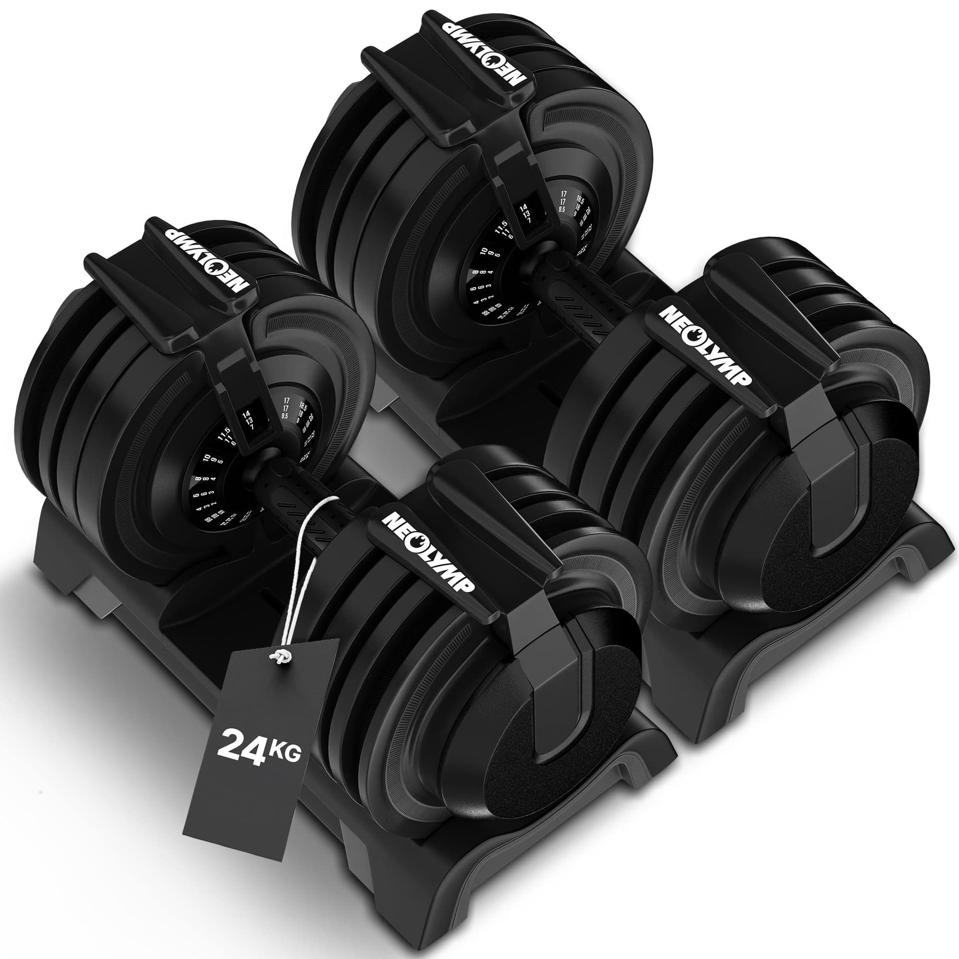 NEOLYMP 2er Set Kurzhantel verstellbar (2-24 kg