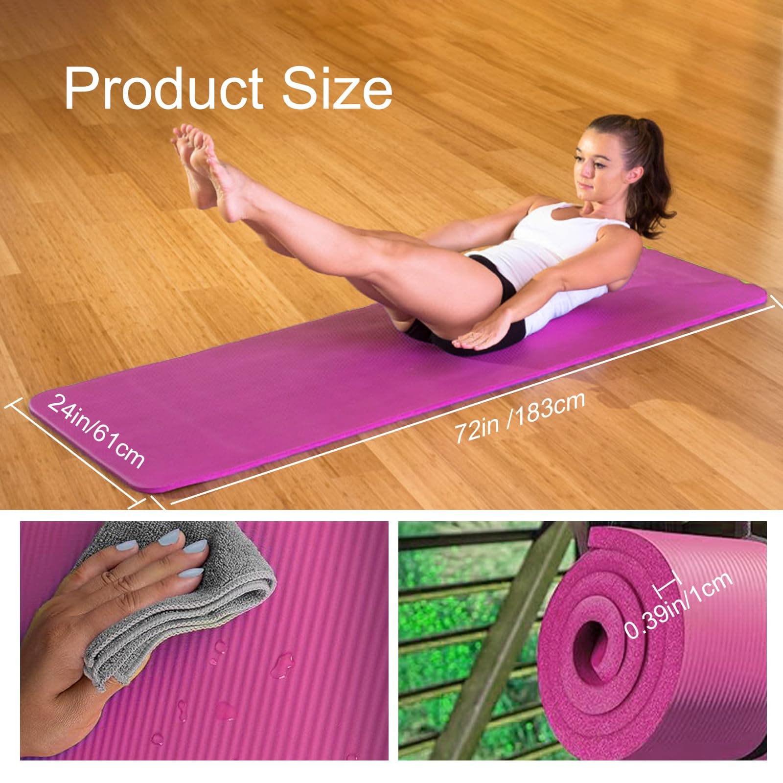smallrun Esterilla Yoga Antideslizante 10mm Alfombrilla de – Bild 4