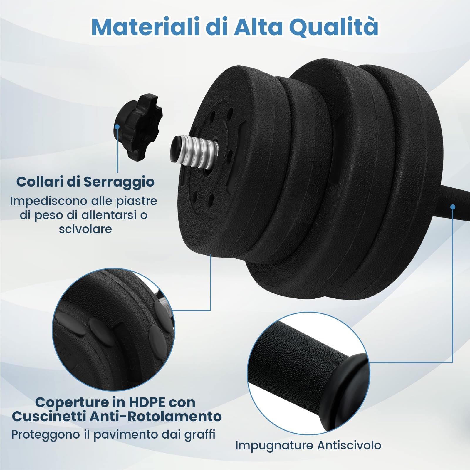 COSTWAY Set di 2 Manubri Regolabili 30 Kg – Bild 6