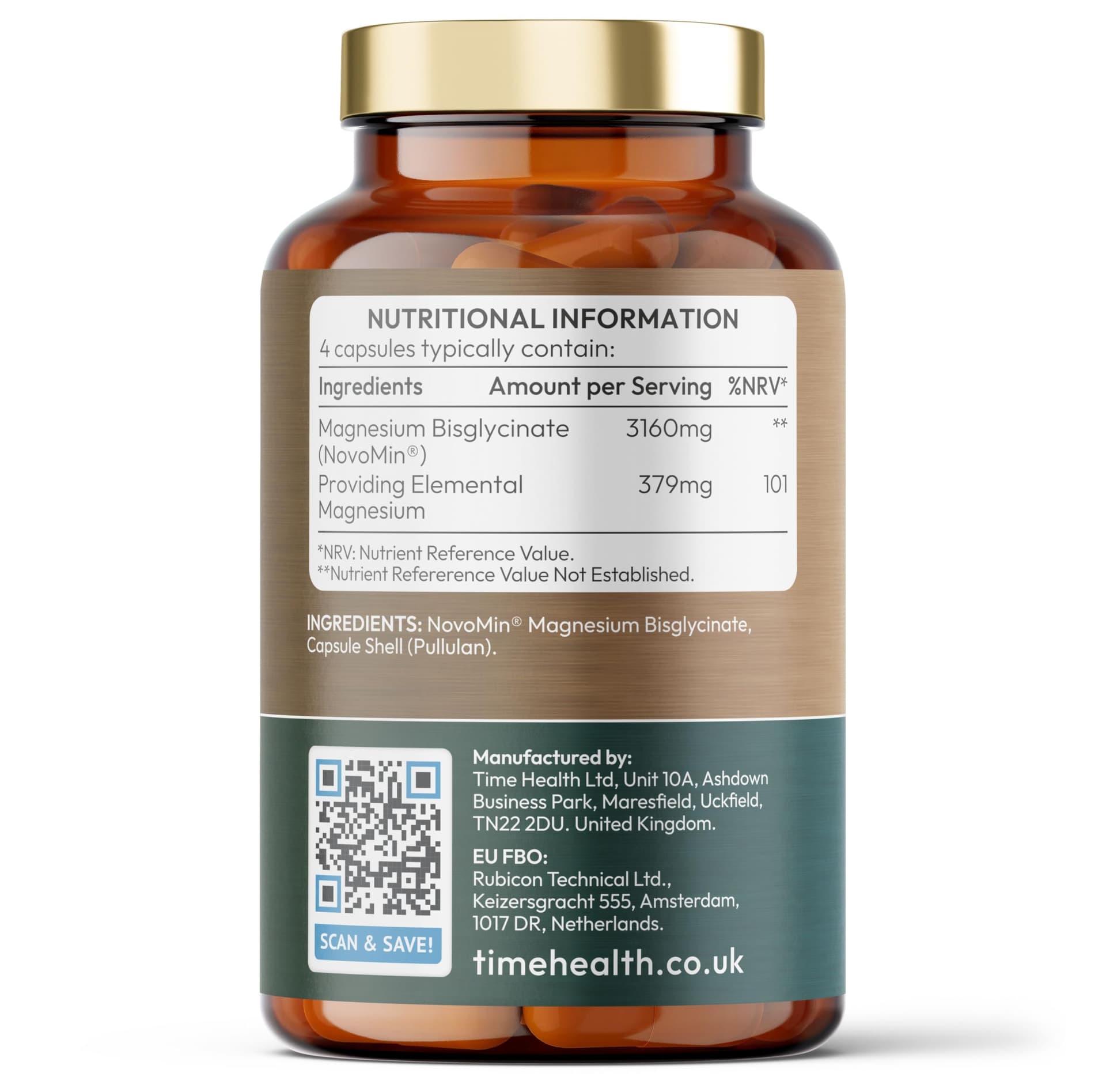 Time Health Magnesium Bisglycinate – Bild 2