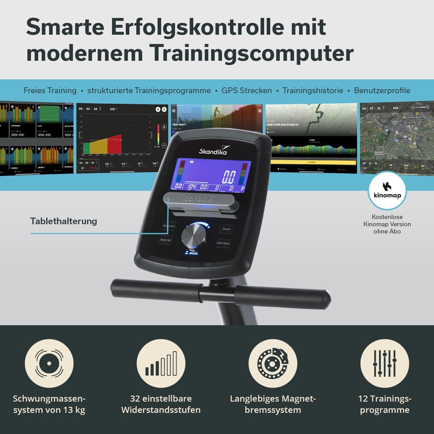 Skandika Liegeergometer Centaurus | Liege-Ergometer mit Trainingscomputer, 13kg – Bild 5