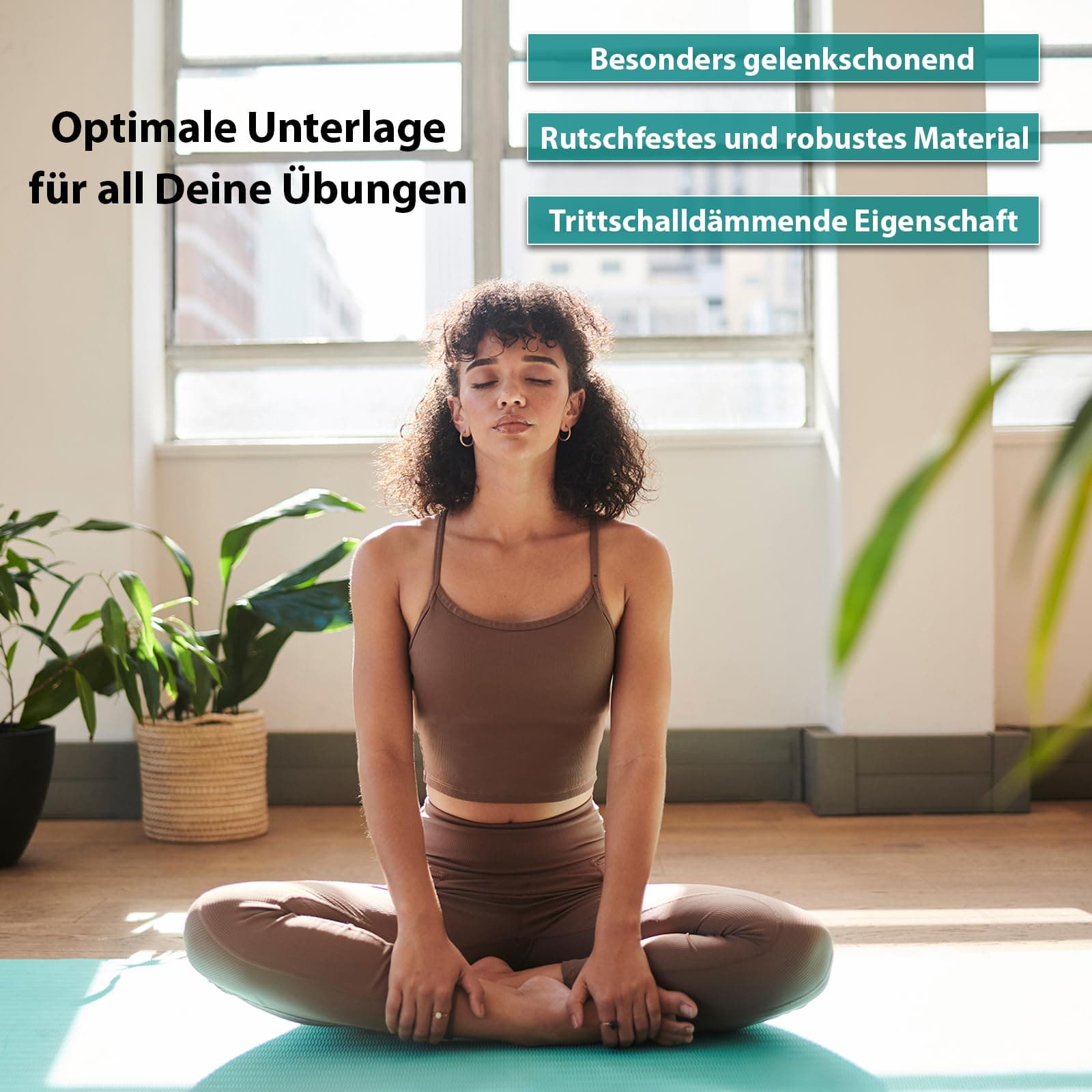 ALPIDEX Yogamatte Dick 1,5 cm 190x60cm Gymnastikmatte – Bild 6