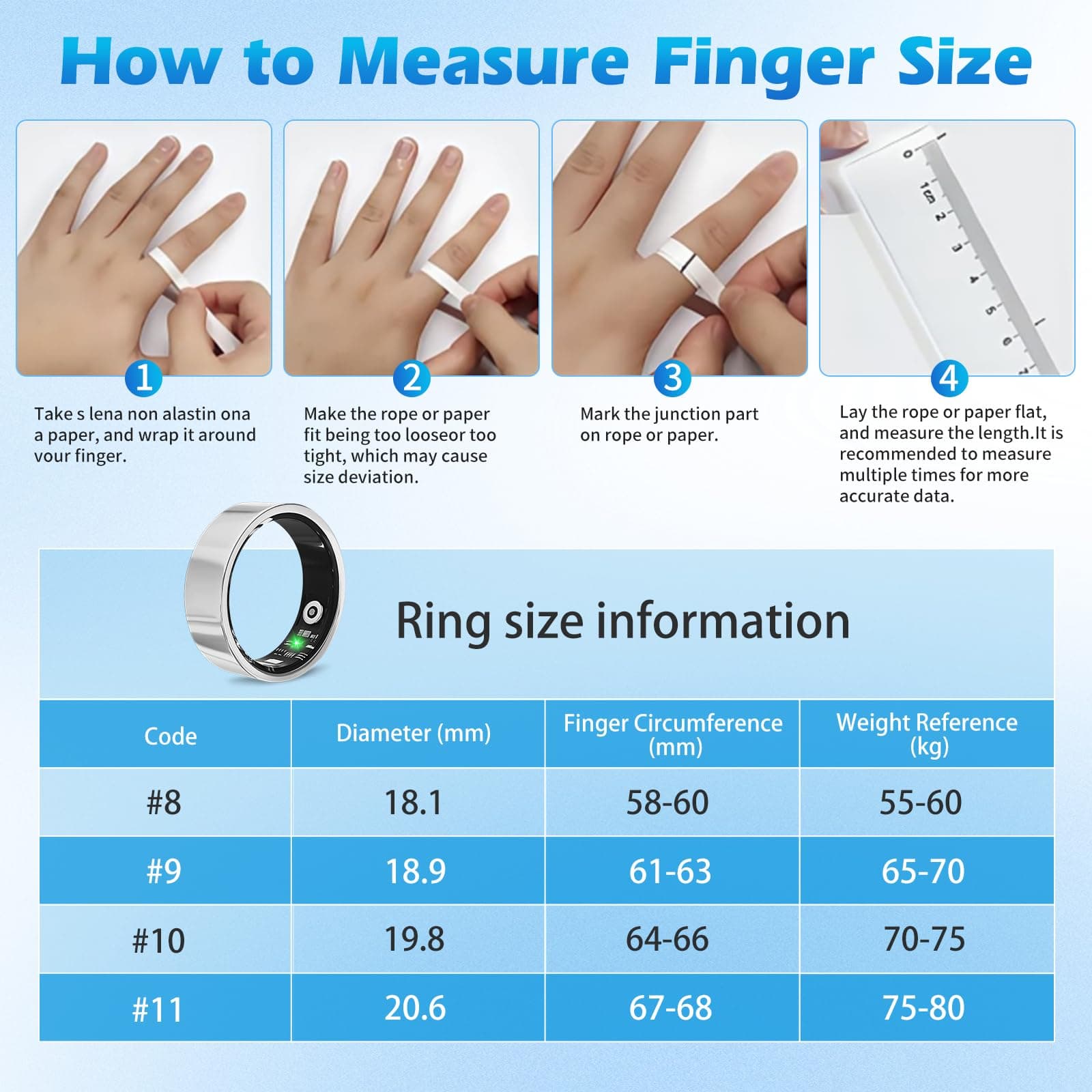 AYYDS Smart Ring Fitness Tracker für Damen Herren – Bild 5