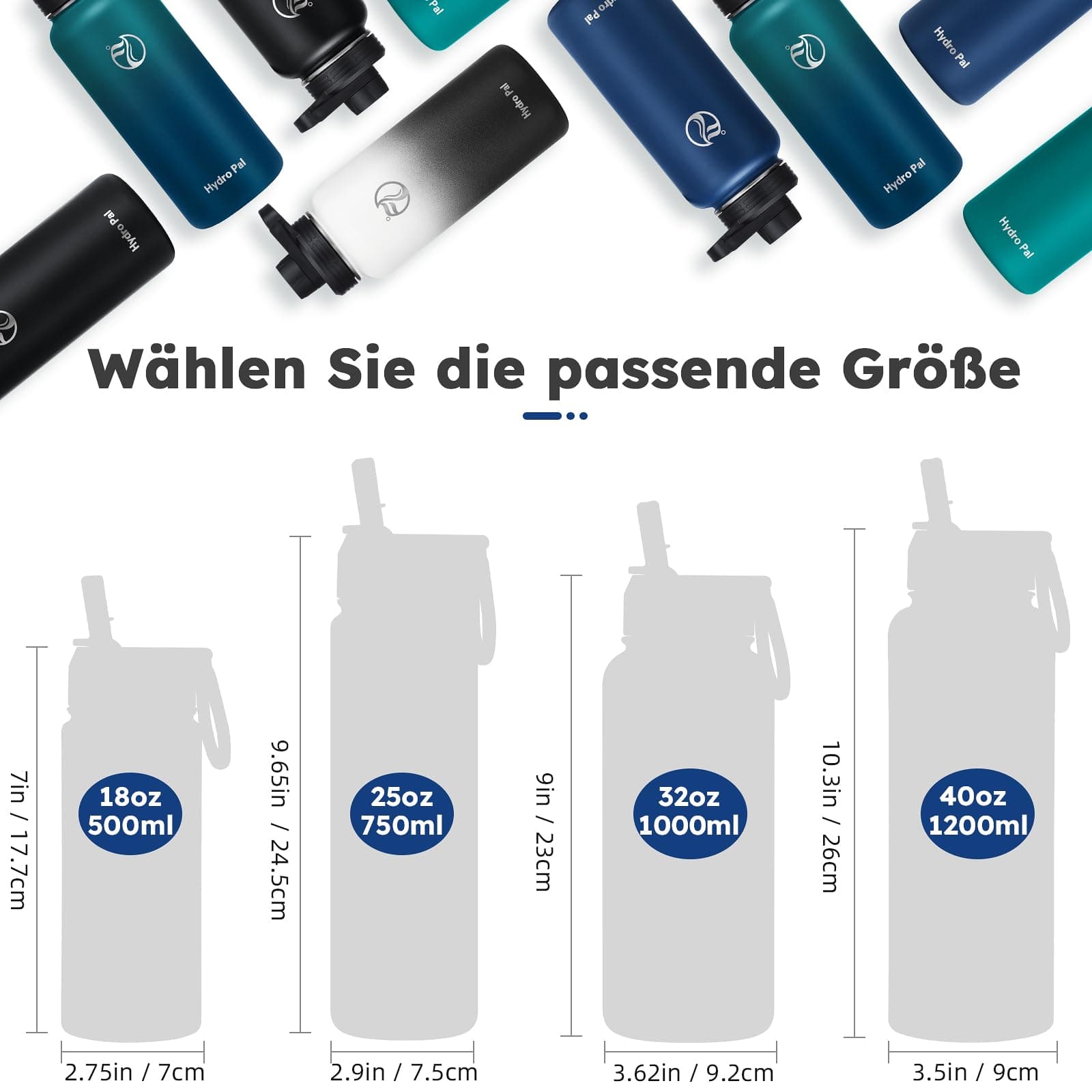 HydroPal Isolierflasche 1000ml – Bild 5