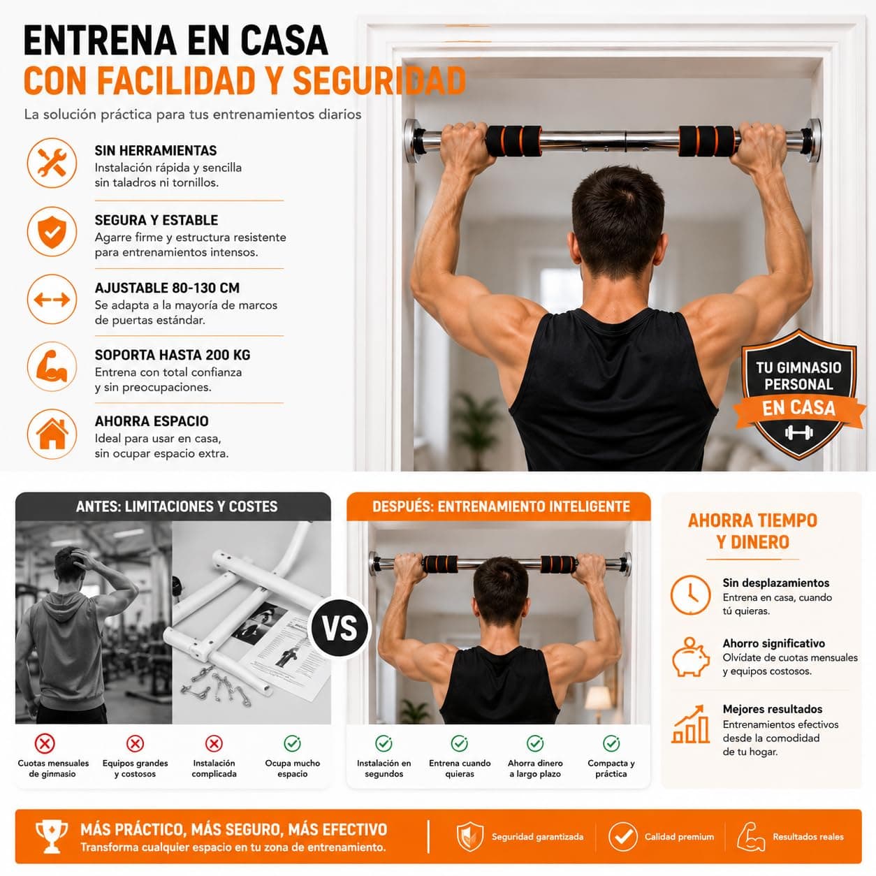 CABLEPELADO Barra dominadas para entrenamiento de fuerza – Bild 7