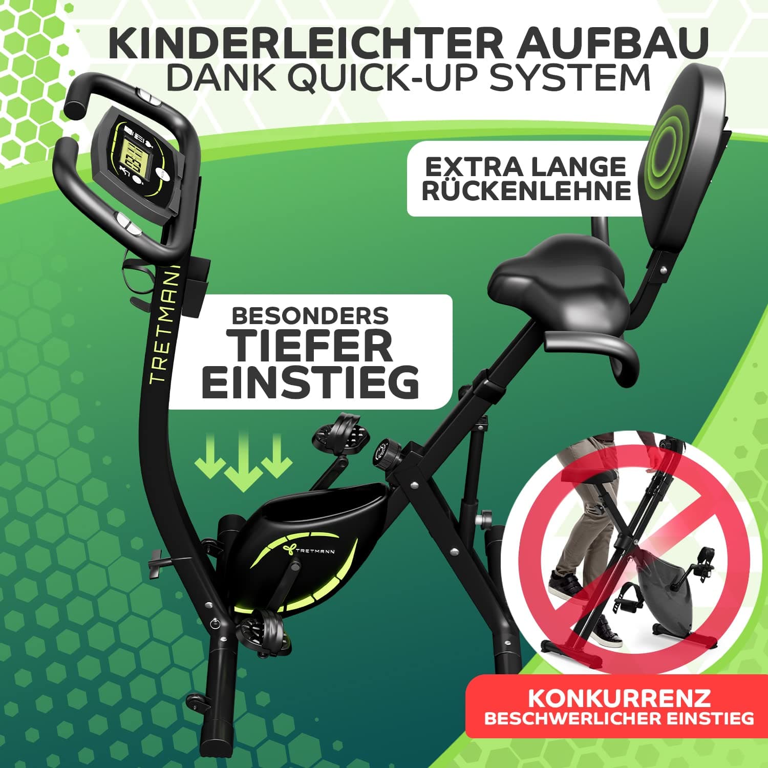 TRETMANN NEU 3in1 Heimtrainer Fahrrad klappbar -extra – Bild 5