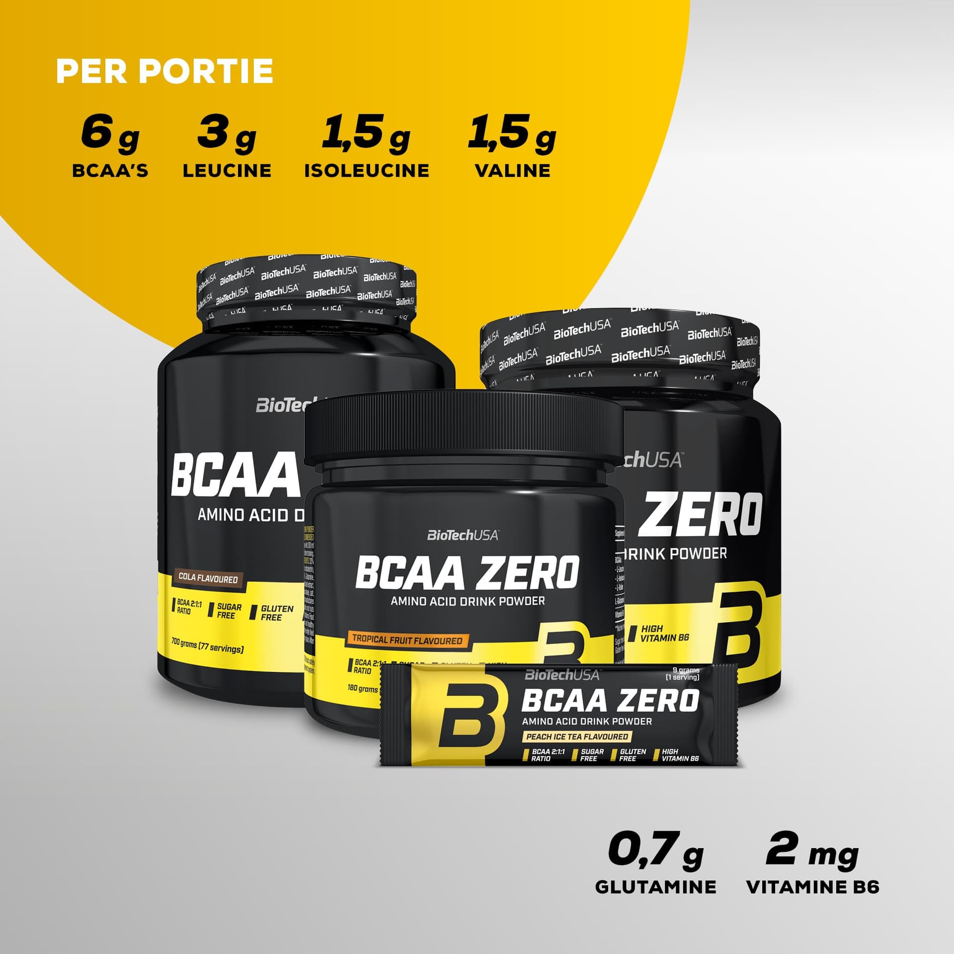 BioTechUSA BCAA Zero | Essentieel aminozuur poeder | 6g – Bild 6