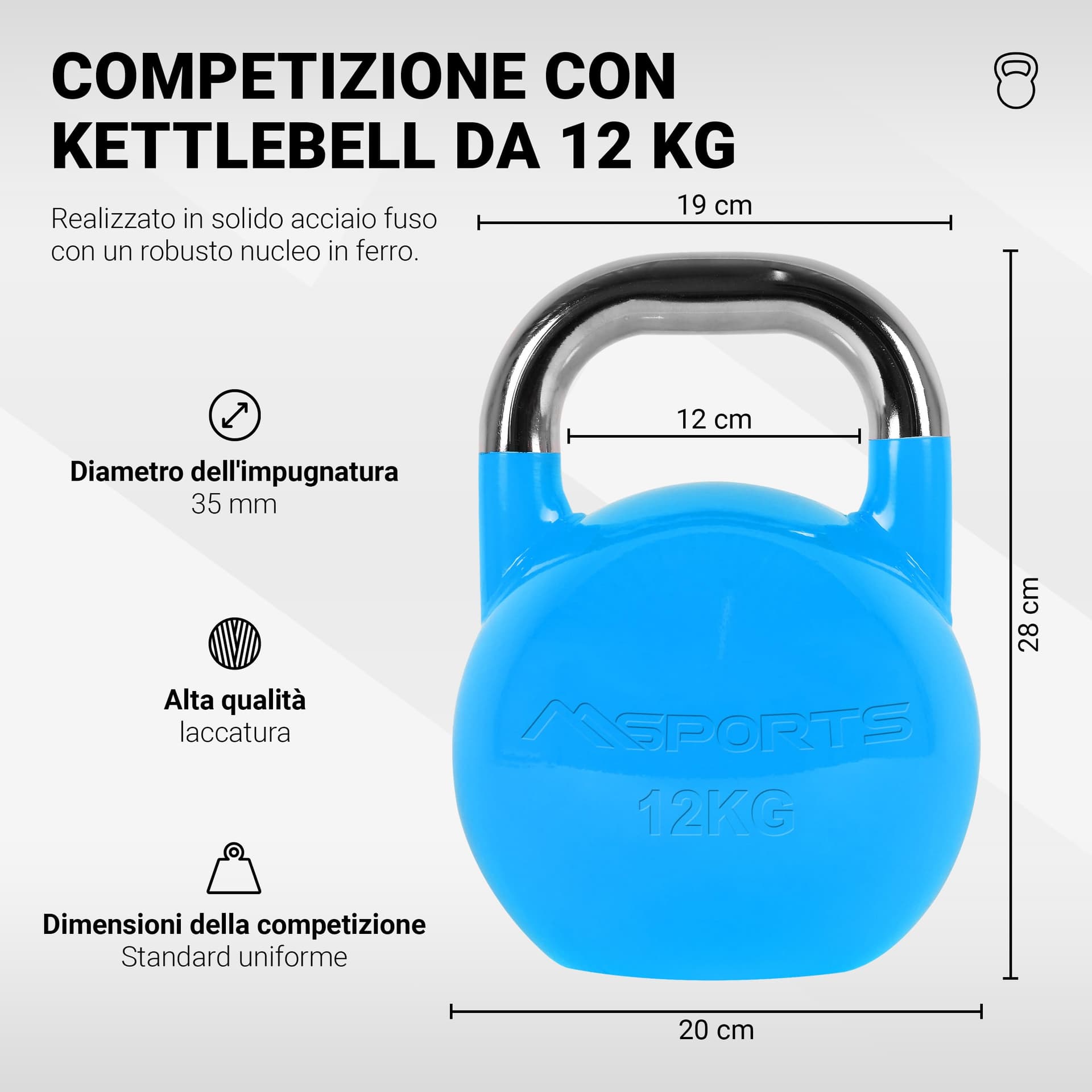 MSPORTS Kettlebell Competition 12 kg – Bild 2