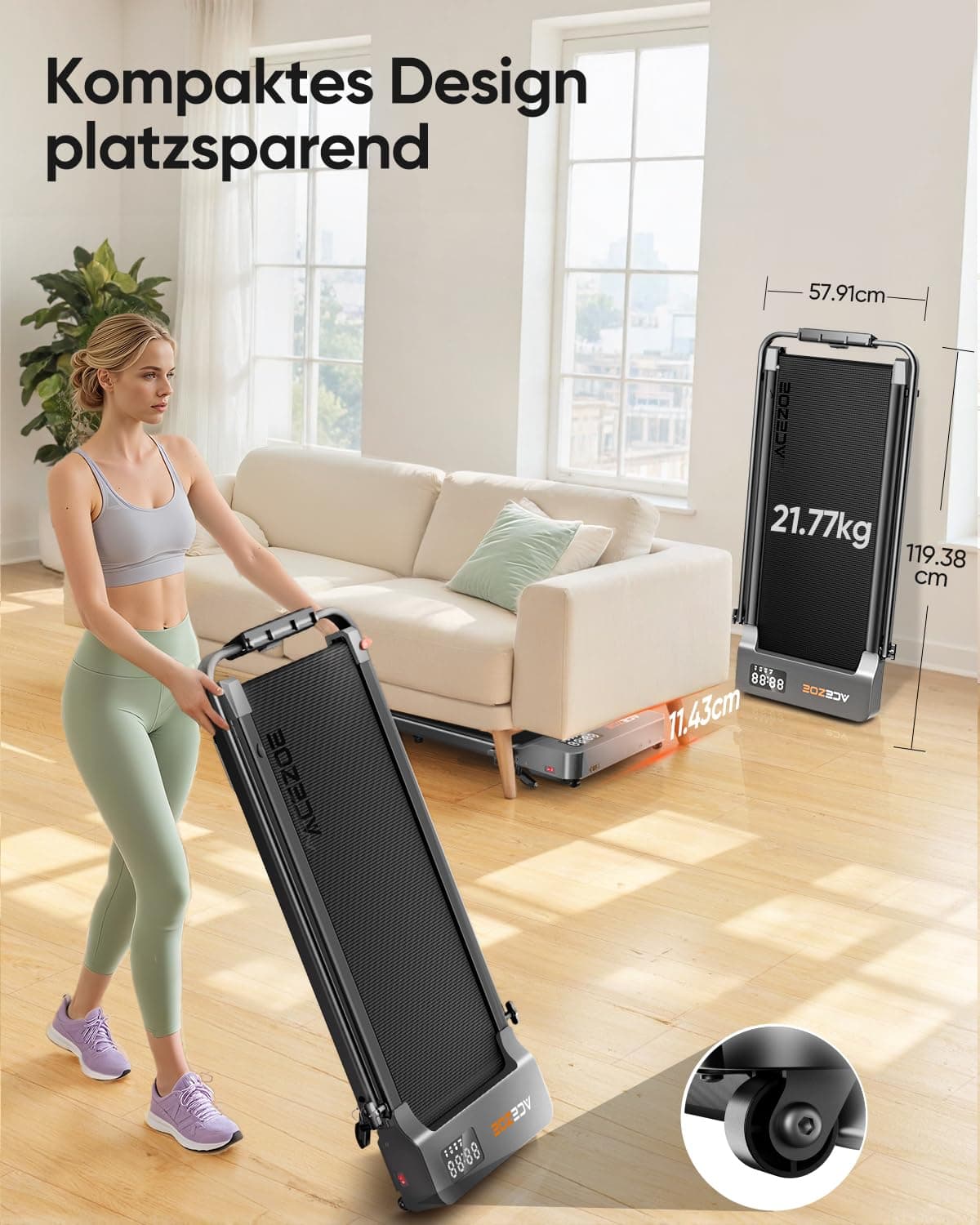 Acezoe 6 in 1 laufband für zuhause klappbar,Walking Pad mit – Bild 8