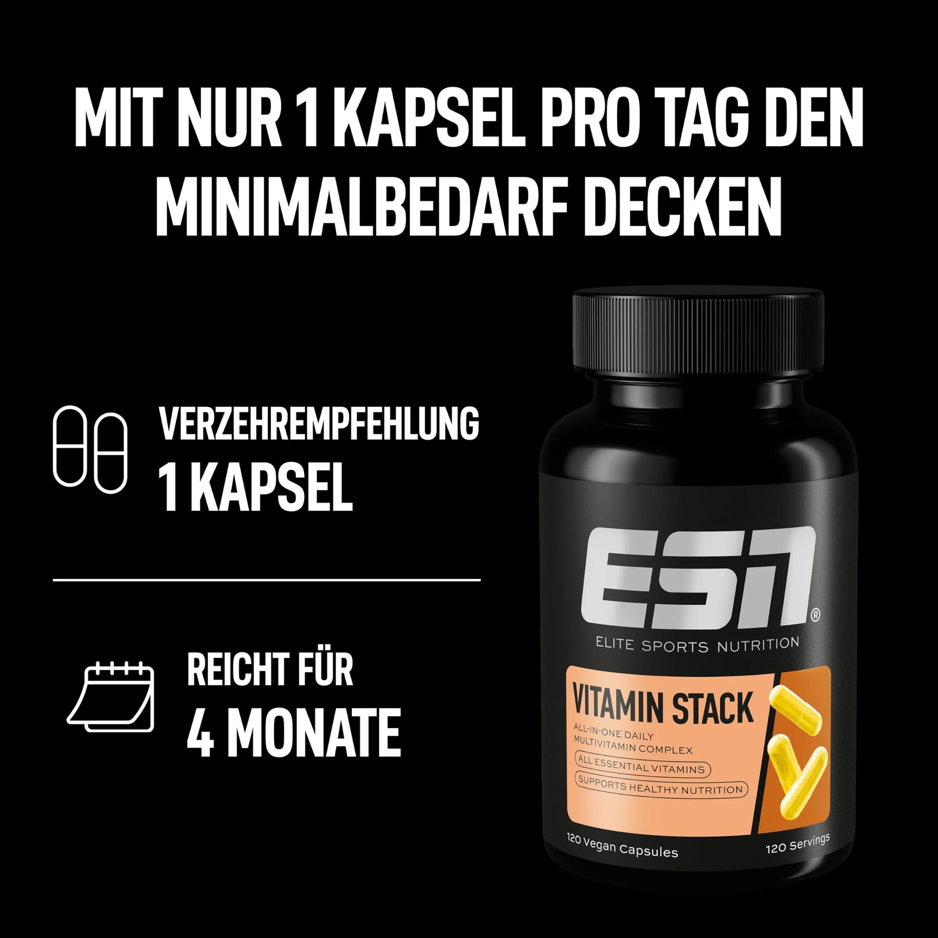 ESN Vitamin Stack, Multivitamin Kapseln, 120 Stück – Bild 6