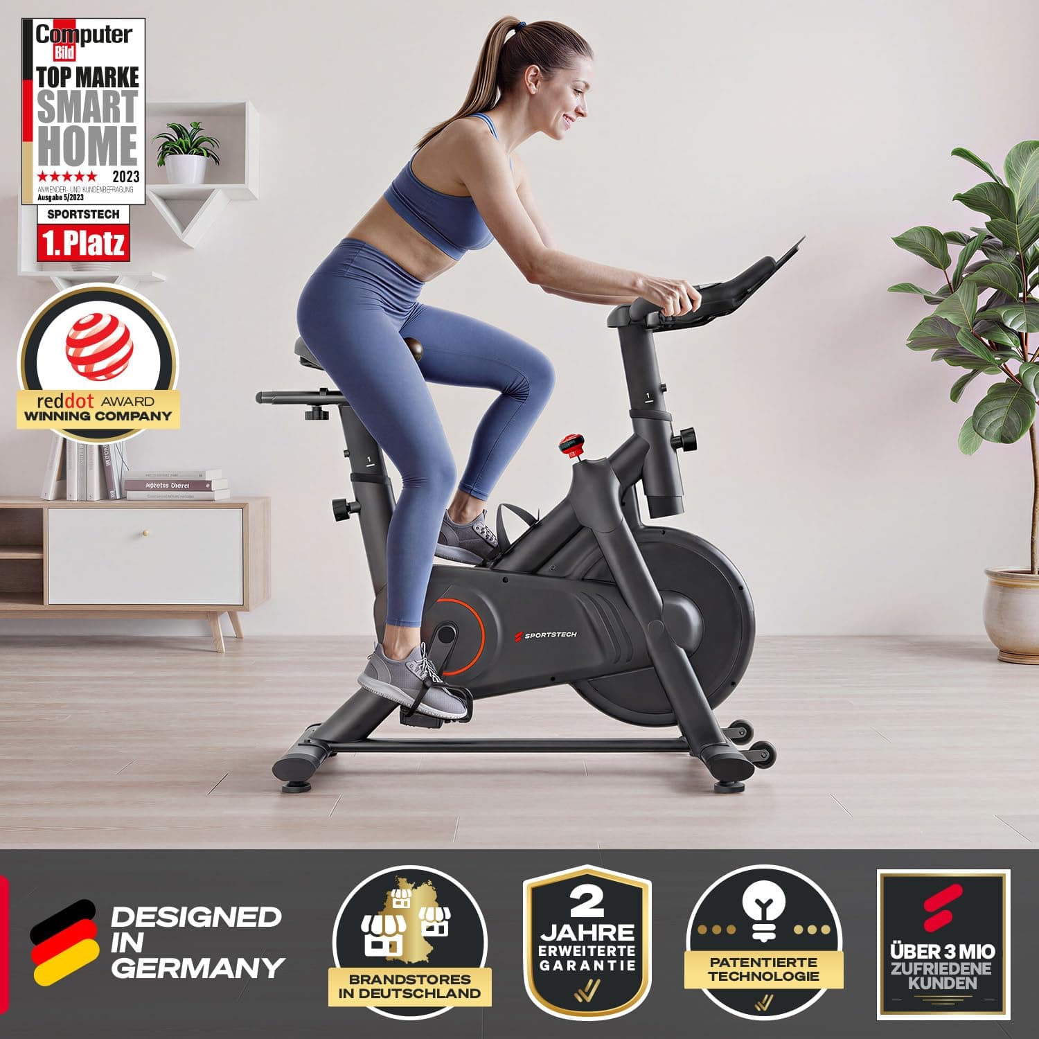 Sportstech Heimtrainer Fahrrad Ergometer SX175 – Bild 3