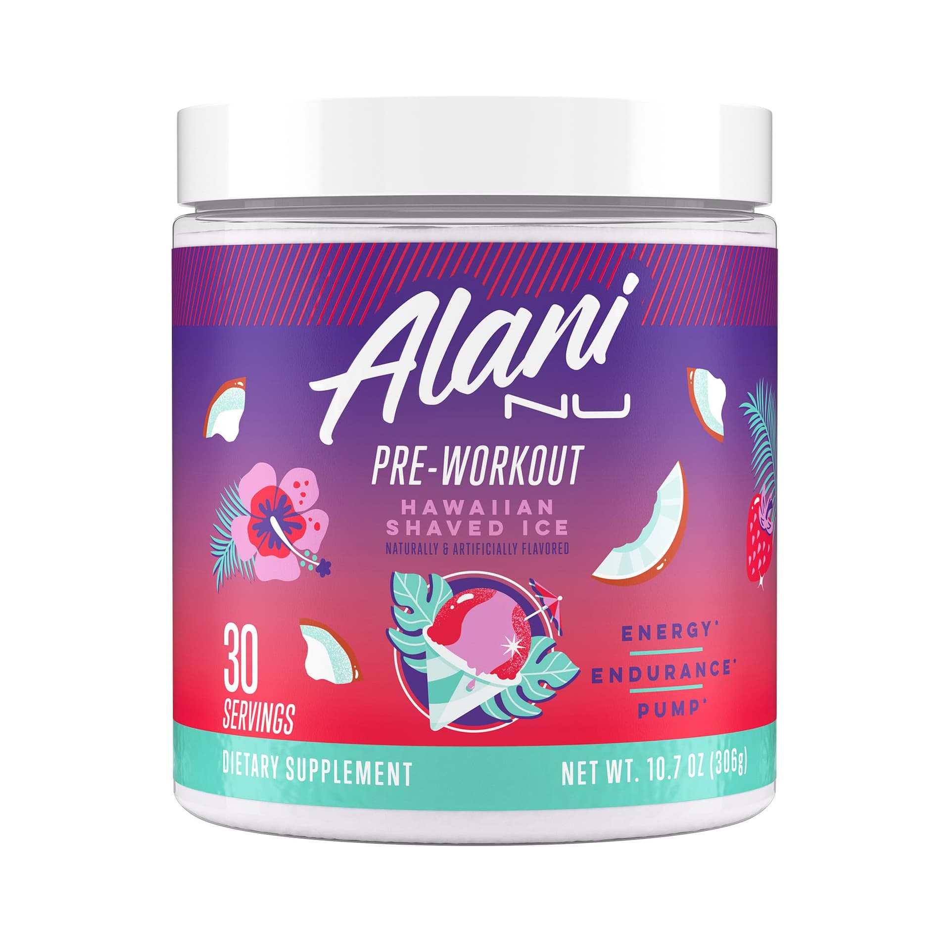 Alani Nu Pre Workout Powder Hawaiian Shaved ICE