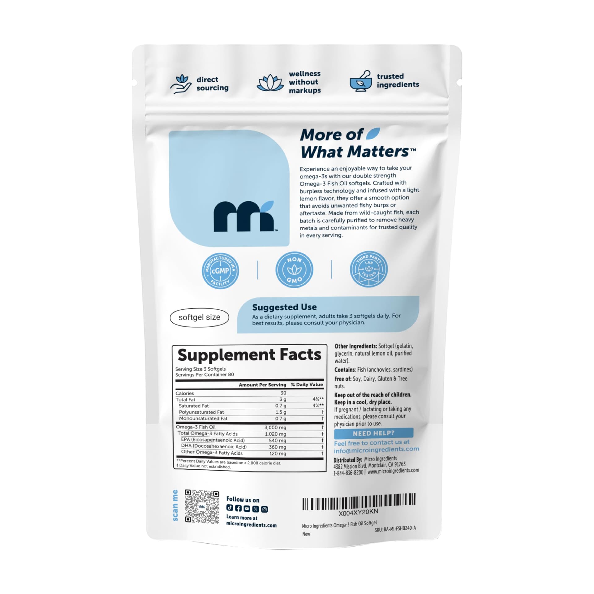 Micro Ingredients Omega 3 Fish Oil Supplements 3,000mg Per – Bild 7